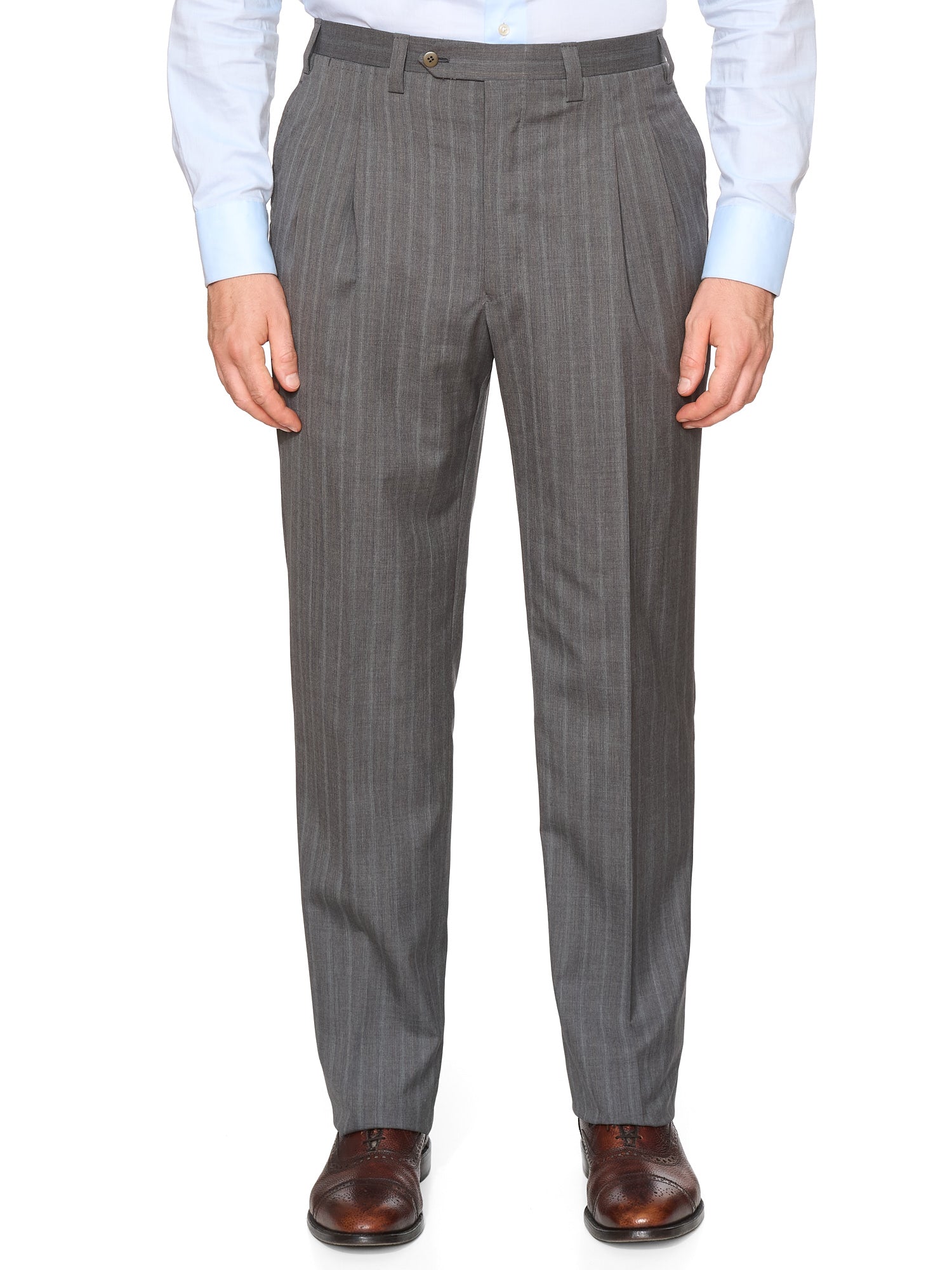 KITON Napoli Handmade Gray Stripes 14 Micron Super 180's Business Suit