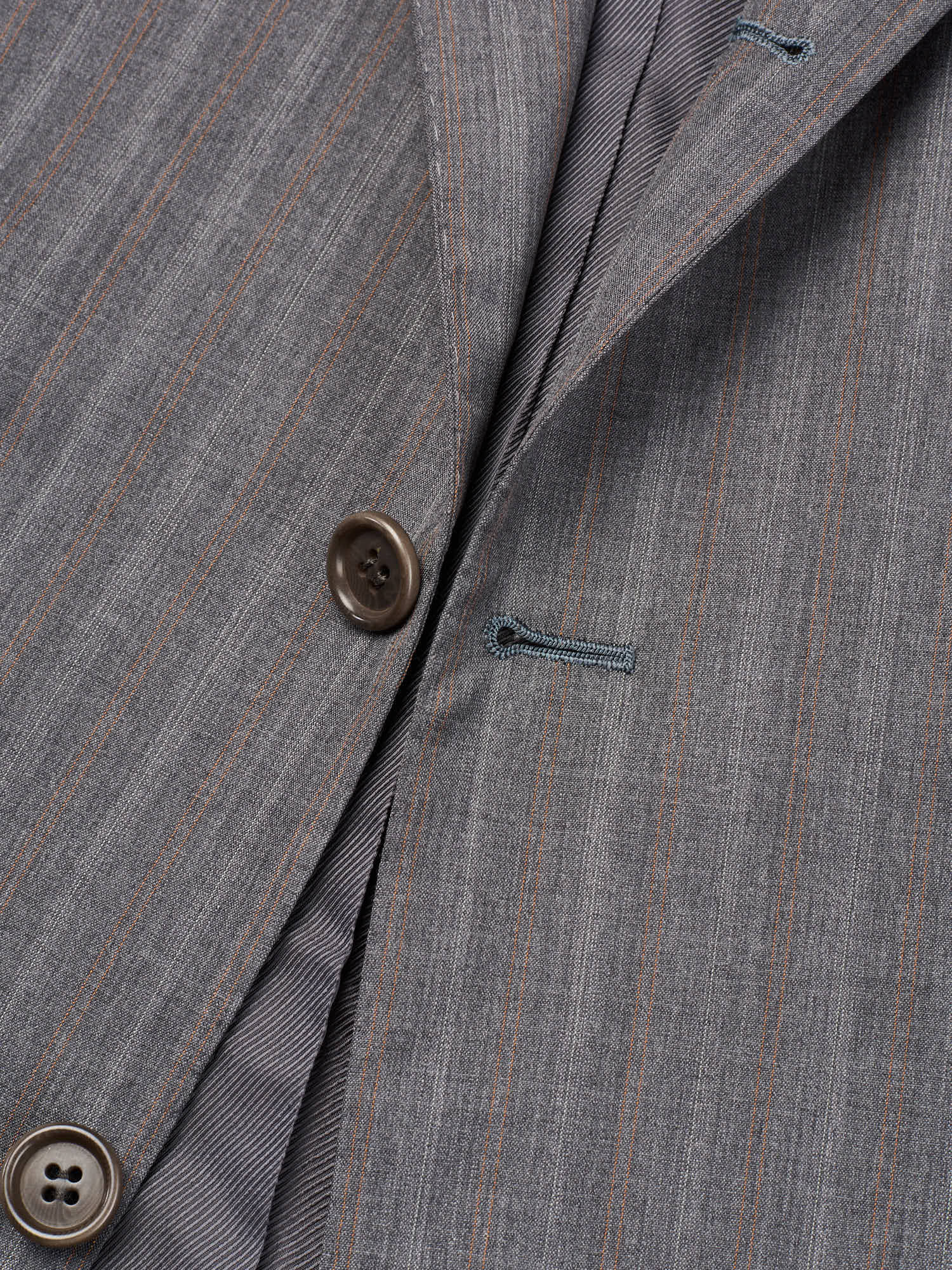 KITON Napoli Handmade Gray Stripes 14 Micron Super 180's Business Suit
