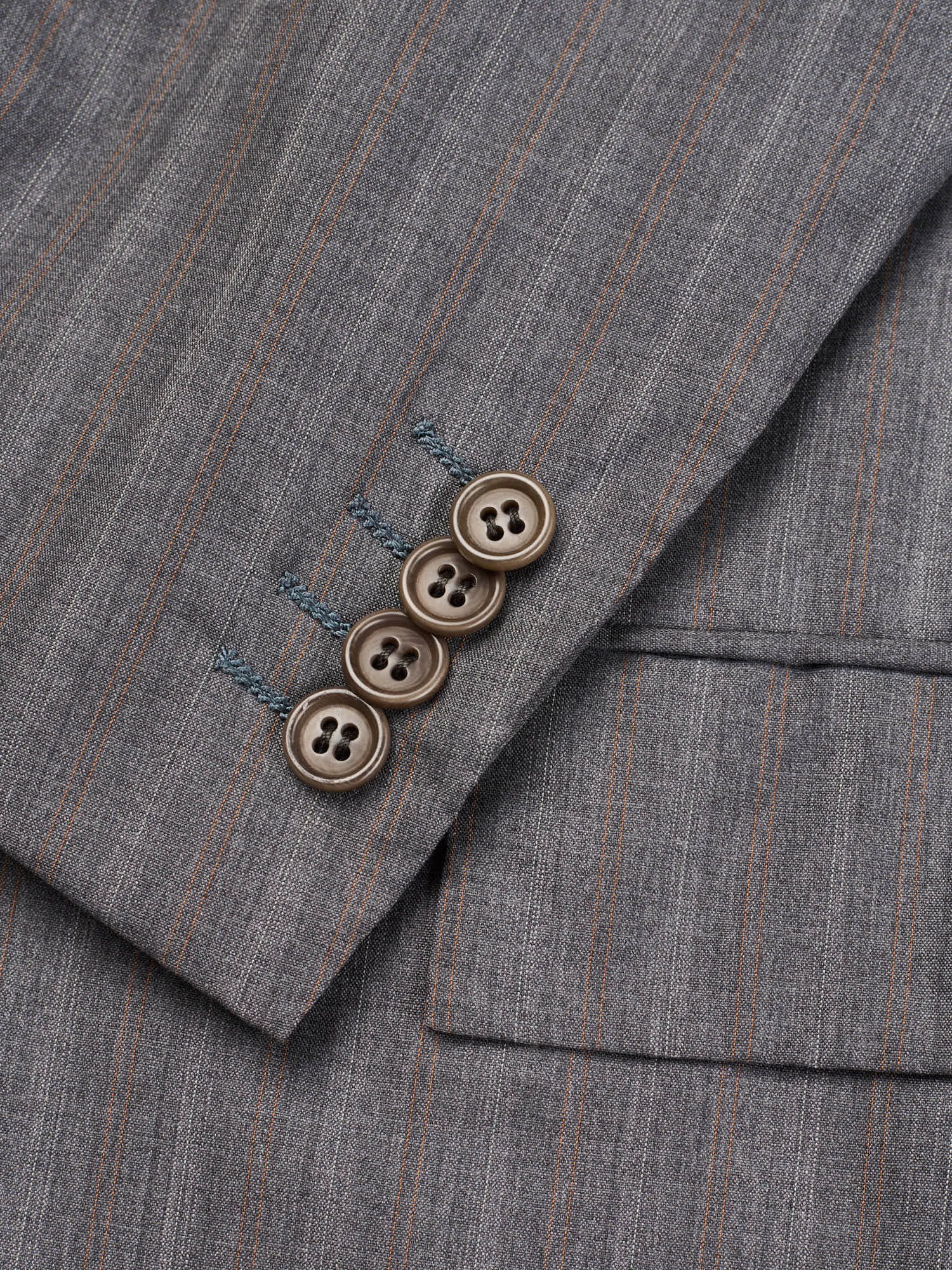 KITON Napoli Handmade Gray Stripes 14 Micron Super 180's Business Suit