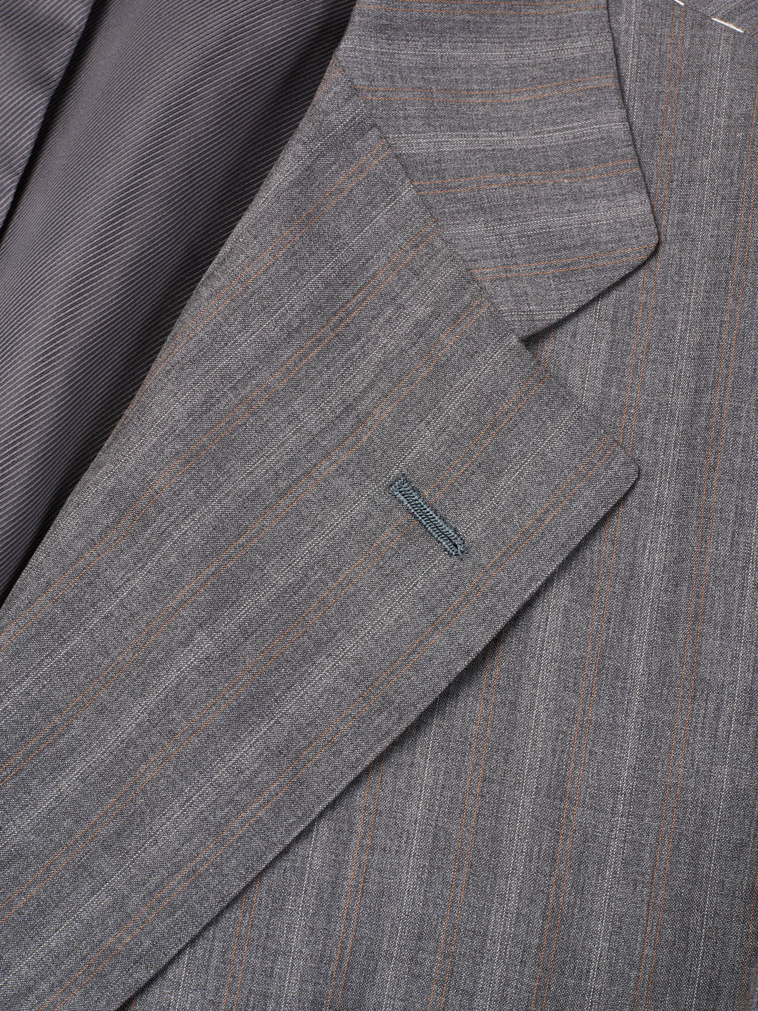 KITON Napoli Handmade Gray Stripes 14 Micron Super 180's Business Suit