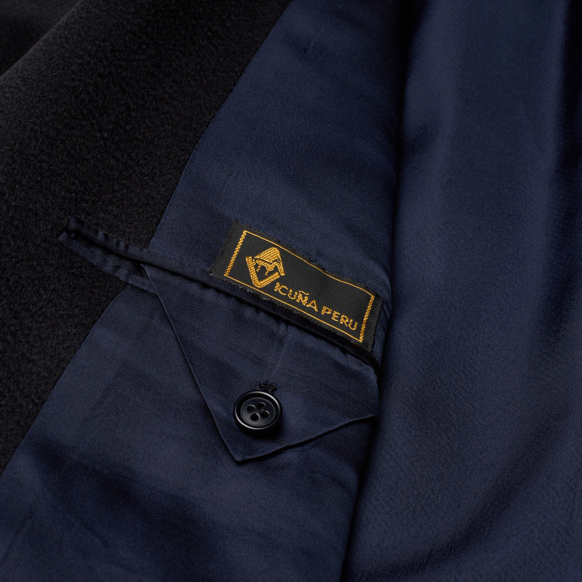 KITON Napoli Handmade Midnight Blue Cashmere Vicuna Peru Coat EU 58 NEW US 48 KITON