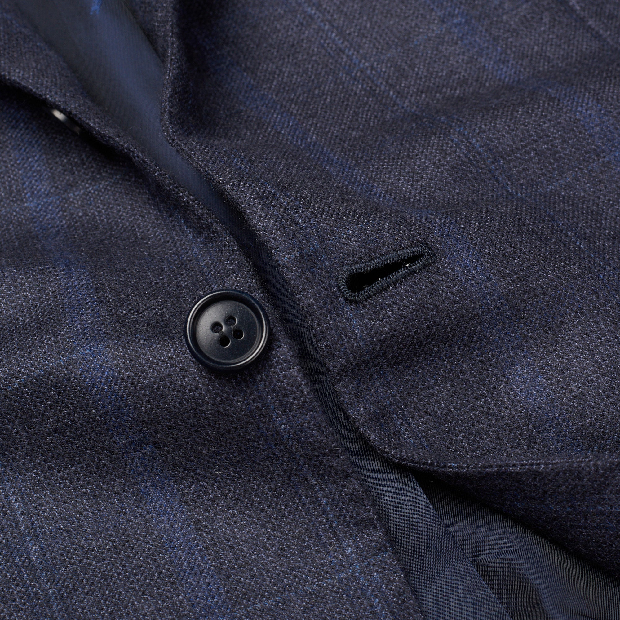 KITON Napoli Handmade Navy Blue Plaid Cashmere Jacket Sport Coat EU 50 NEW US 40 KITON