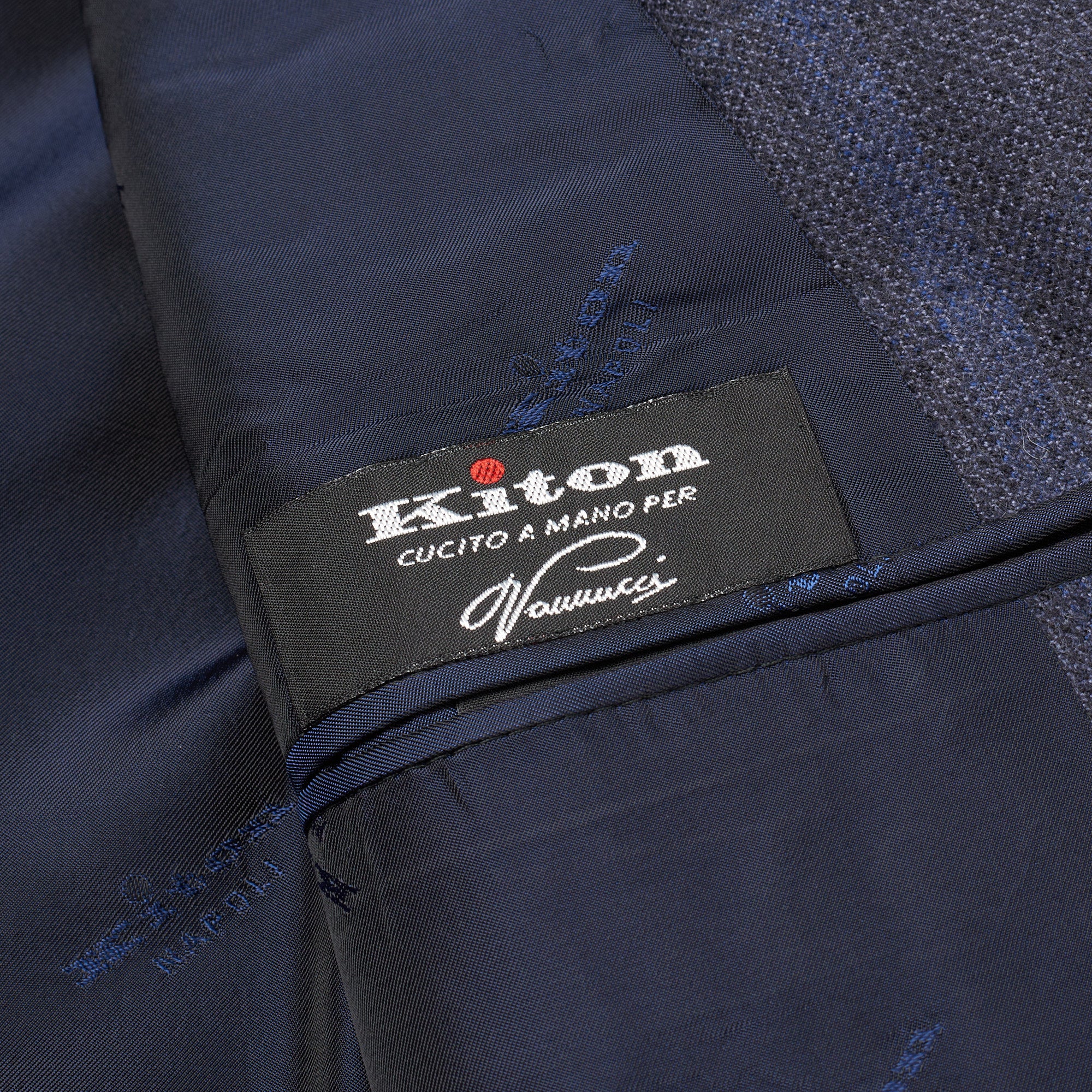 KITON Napoli Handmade Navy Blue Plaid Cashmere Jacket Sport Coat EU 50 NEW US 40 KITON