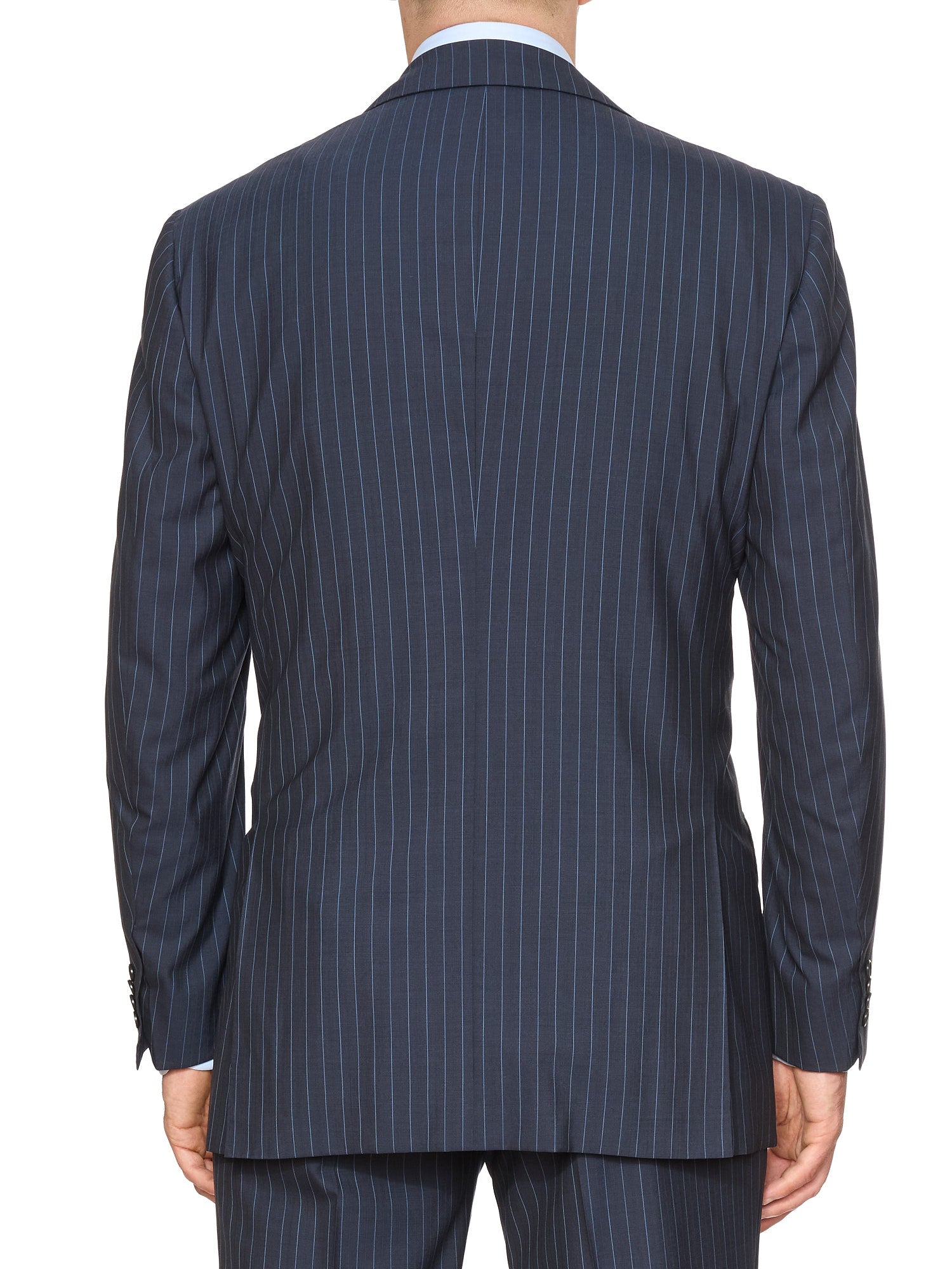 KITON Napoli Navy Pinstripe 14 Micron Super 180's Suit EU 52 NEW US 42