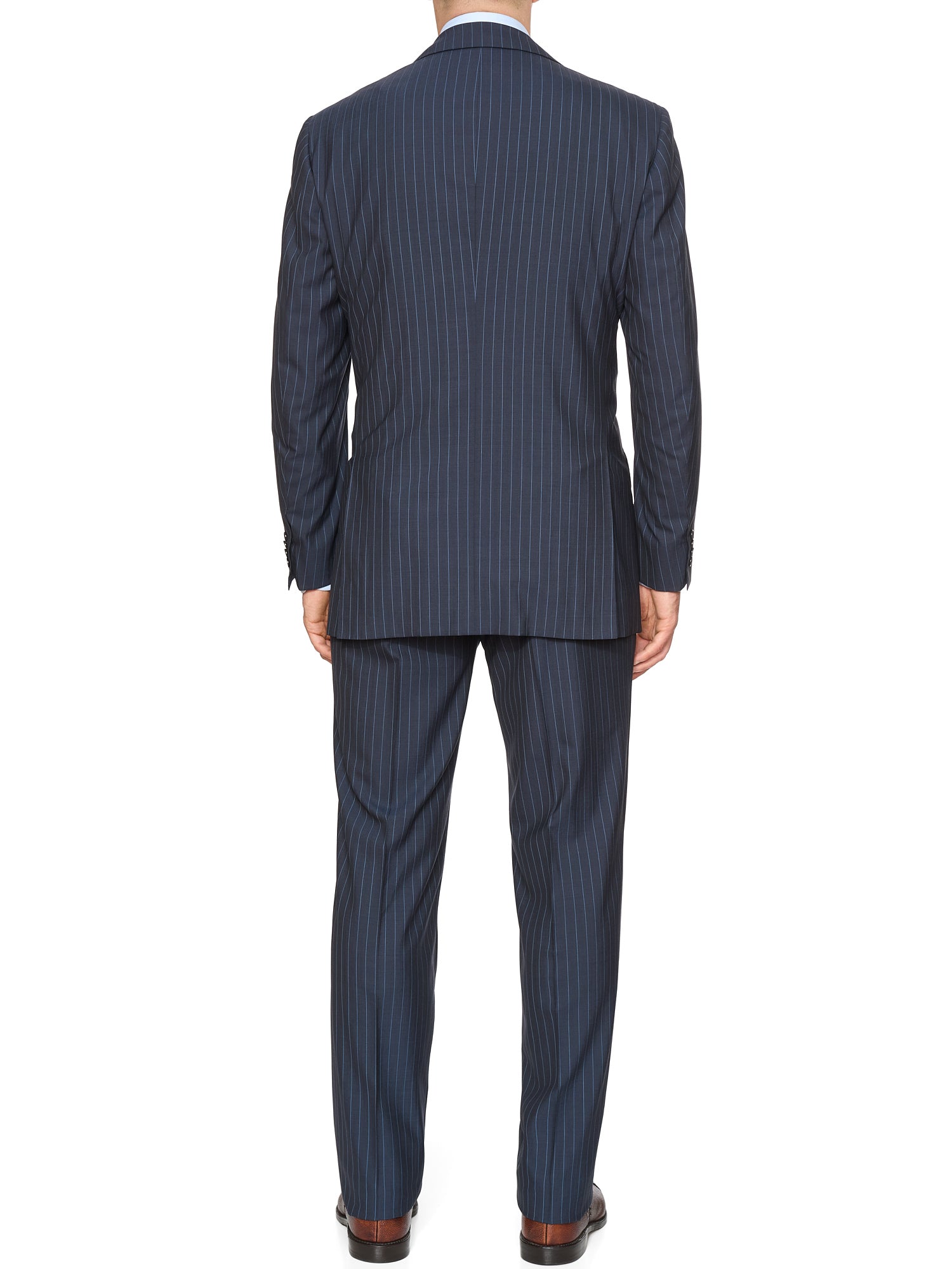 KITON Napoli Navy Pinstripe 14 Micron Super 180's Suit EU 52 NEW US 42