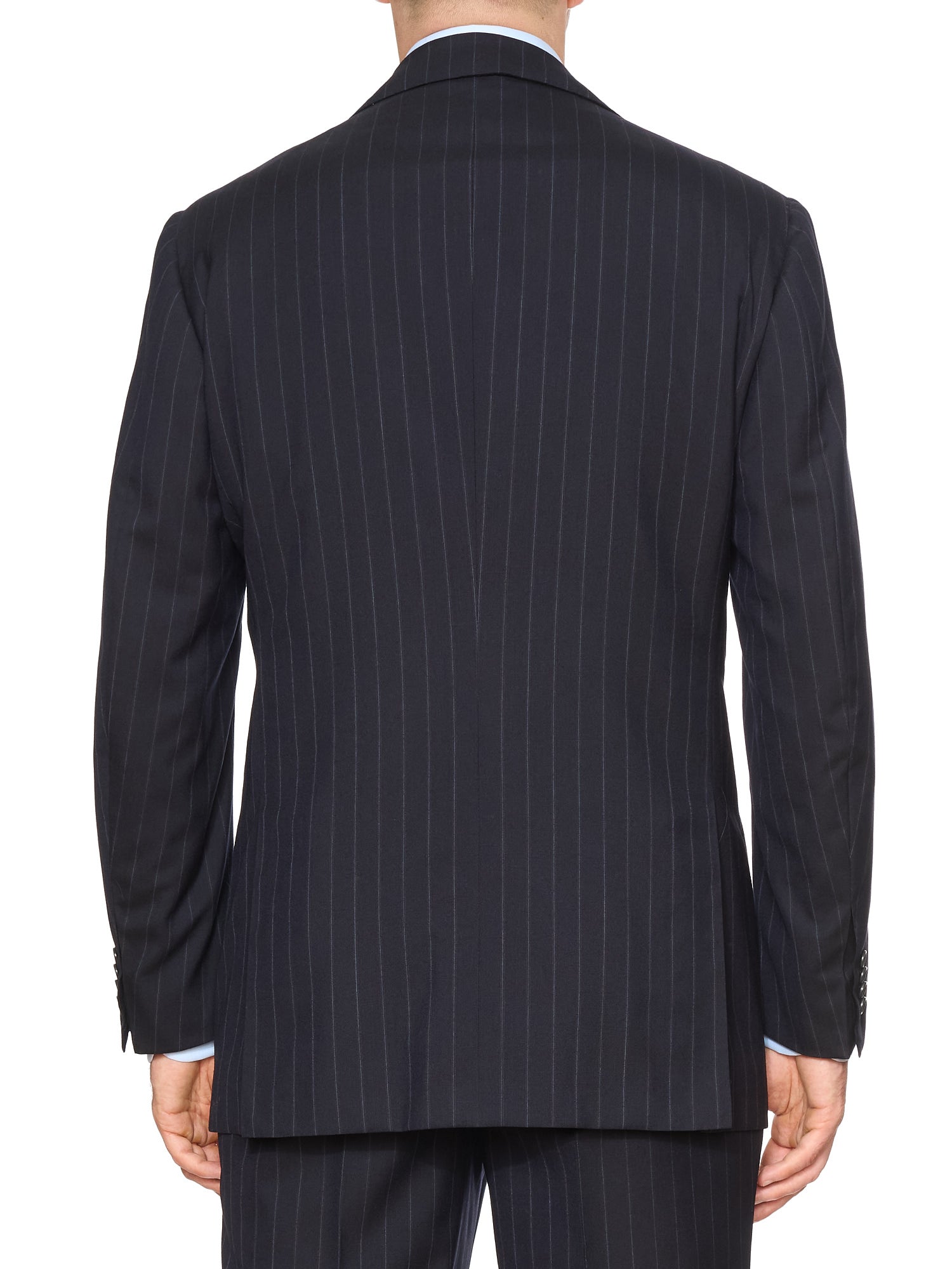 KITON Napoli Handmade Navy Pinstripe Wool-Cashmere Suit