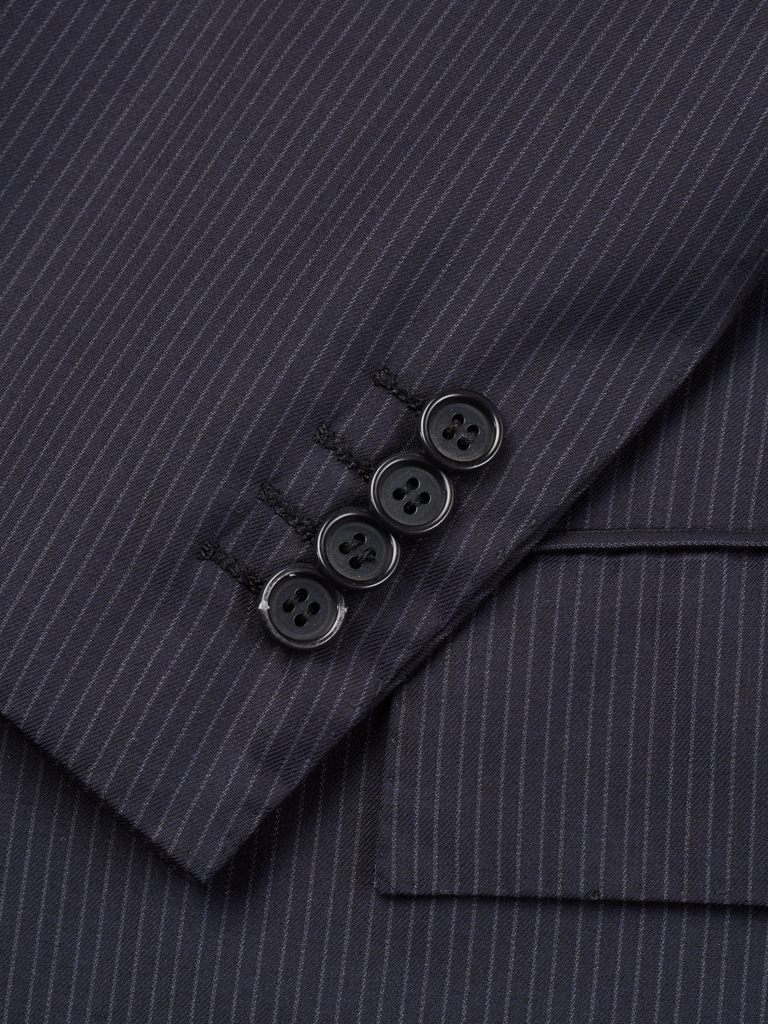 KITON Napoli Handmade Navy Blue Striped 14 Micron Super 180's Wool Suit