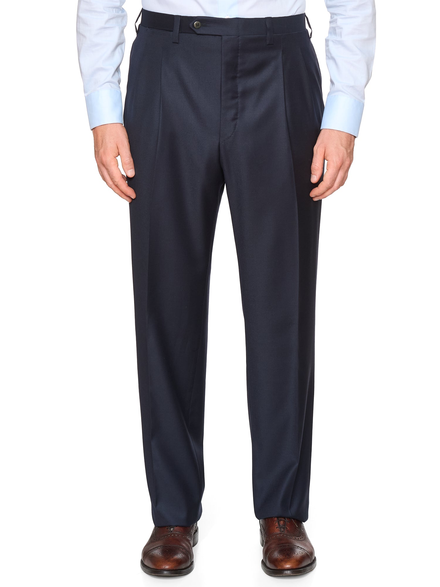 KITON Napoli Handmade Solid Navy Blue Wool Suit