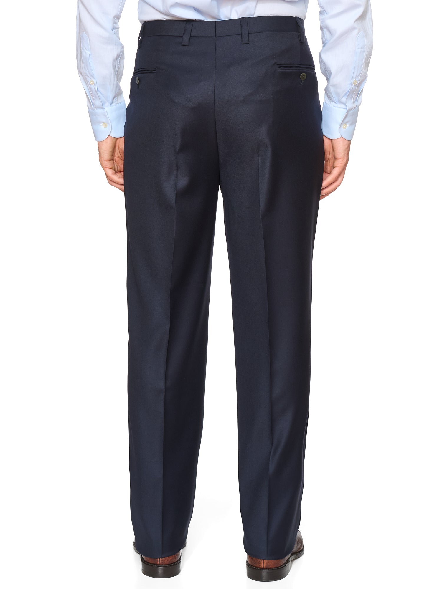 KITON Napoli Handmade Solid Navy Blue Wool Suit