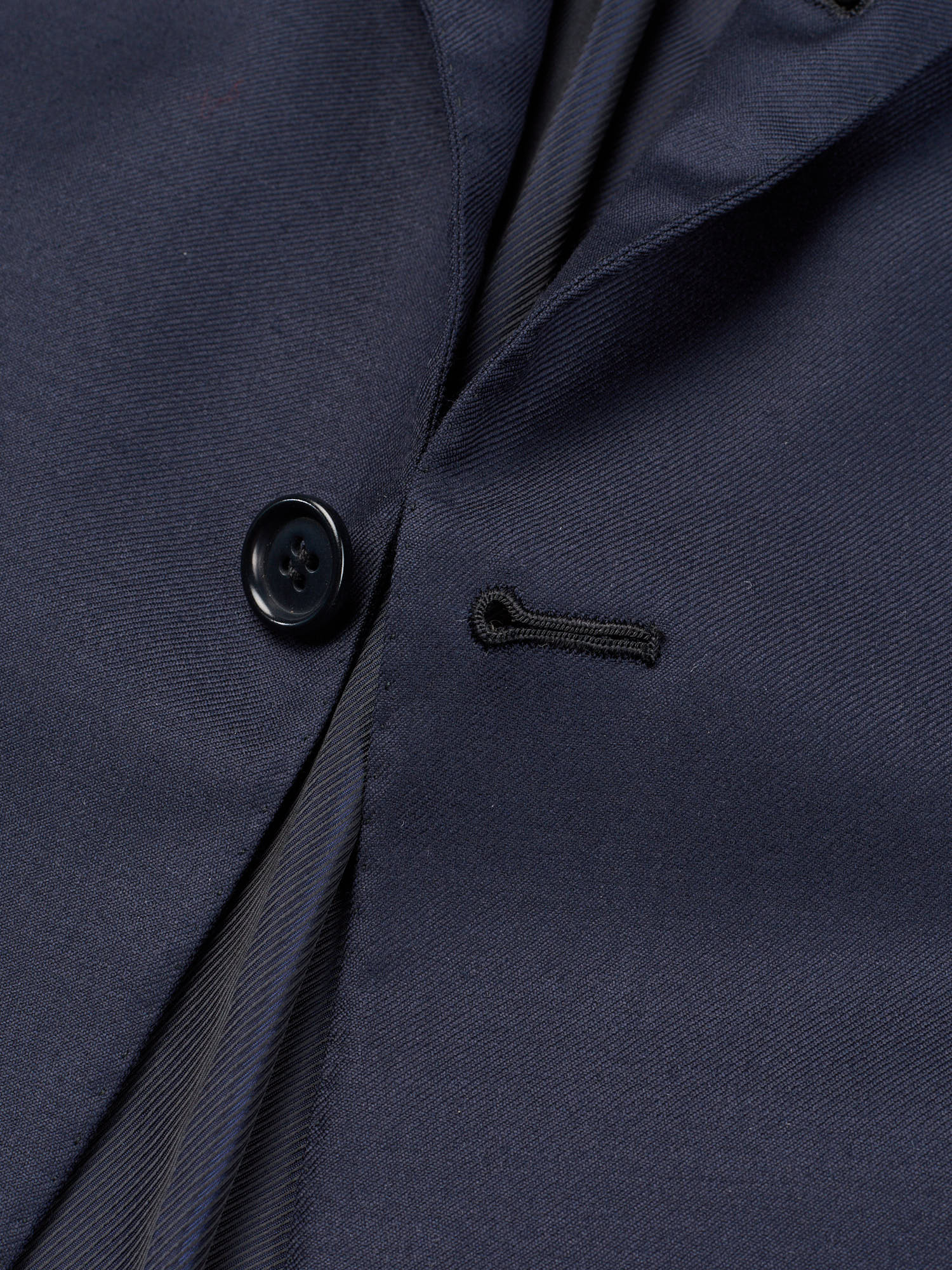 KITON Napoli Handmade Solid Navy Blue Wool Suit