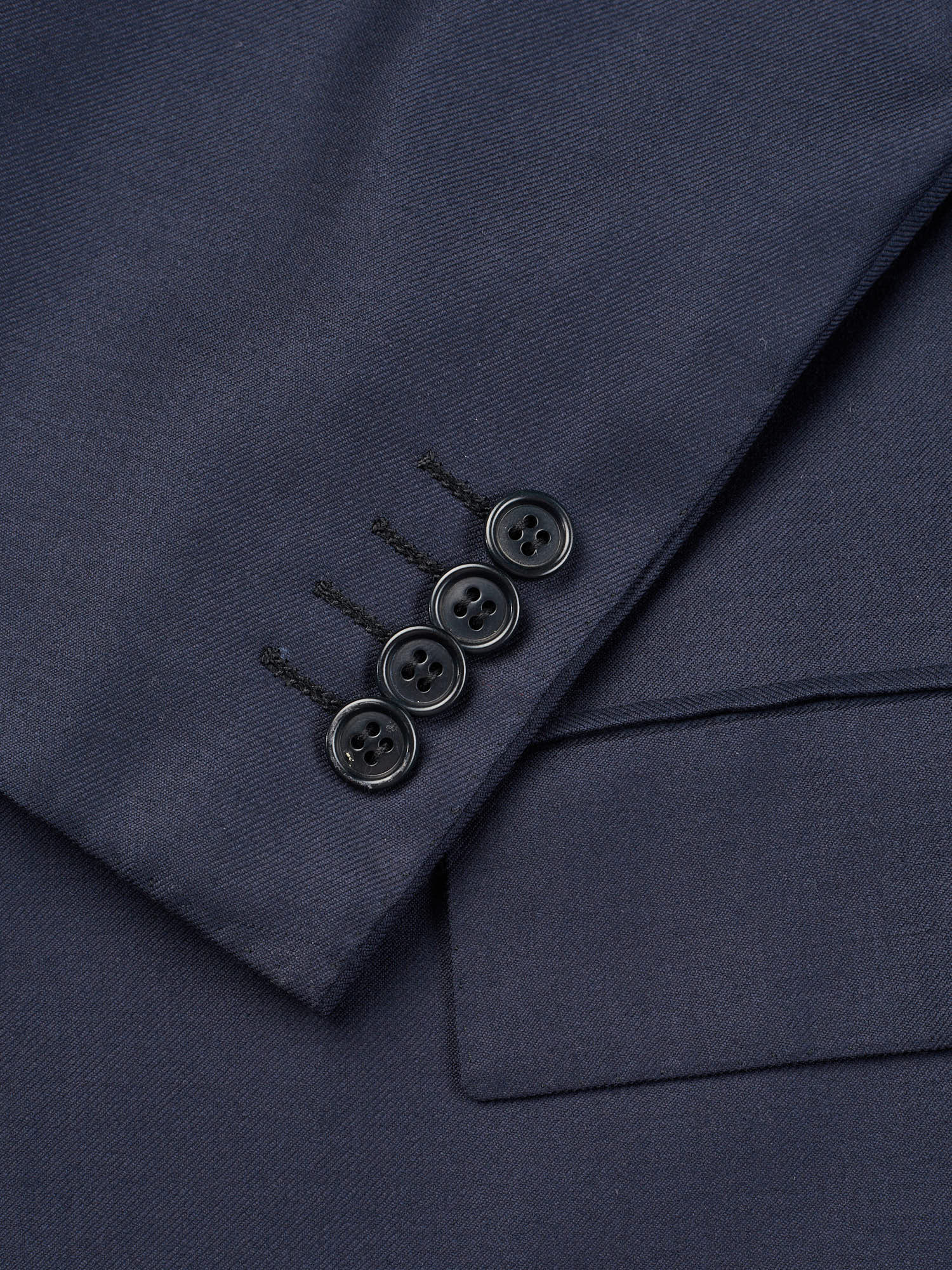 KITON Napoli Handmade Solid Navy Blue Wool Suit