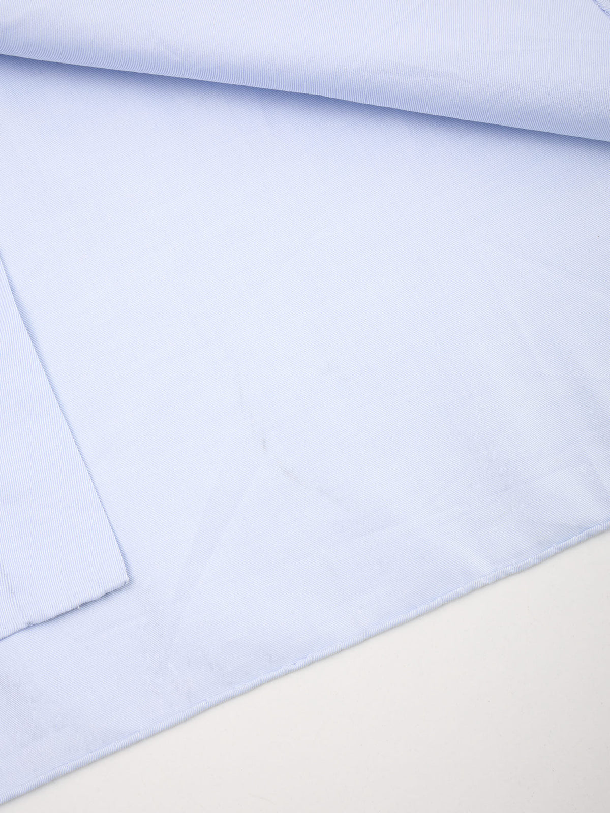 KITON Napoli Handmade Light Blue Twill Cotton French Cuff Dress Shirt