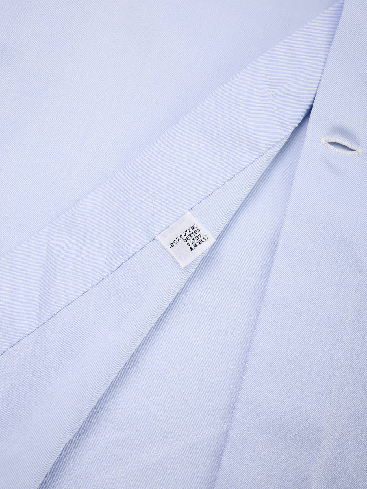 KITON Napoli Handmade Light Blue Twill Cotton French Cuff Dress Shirt