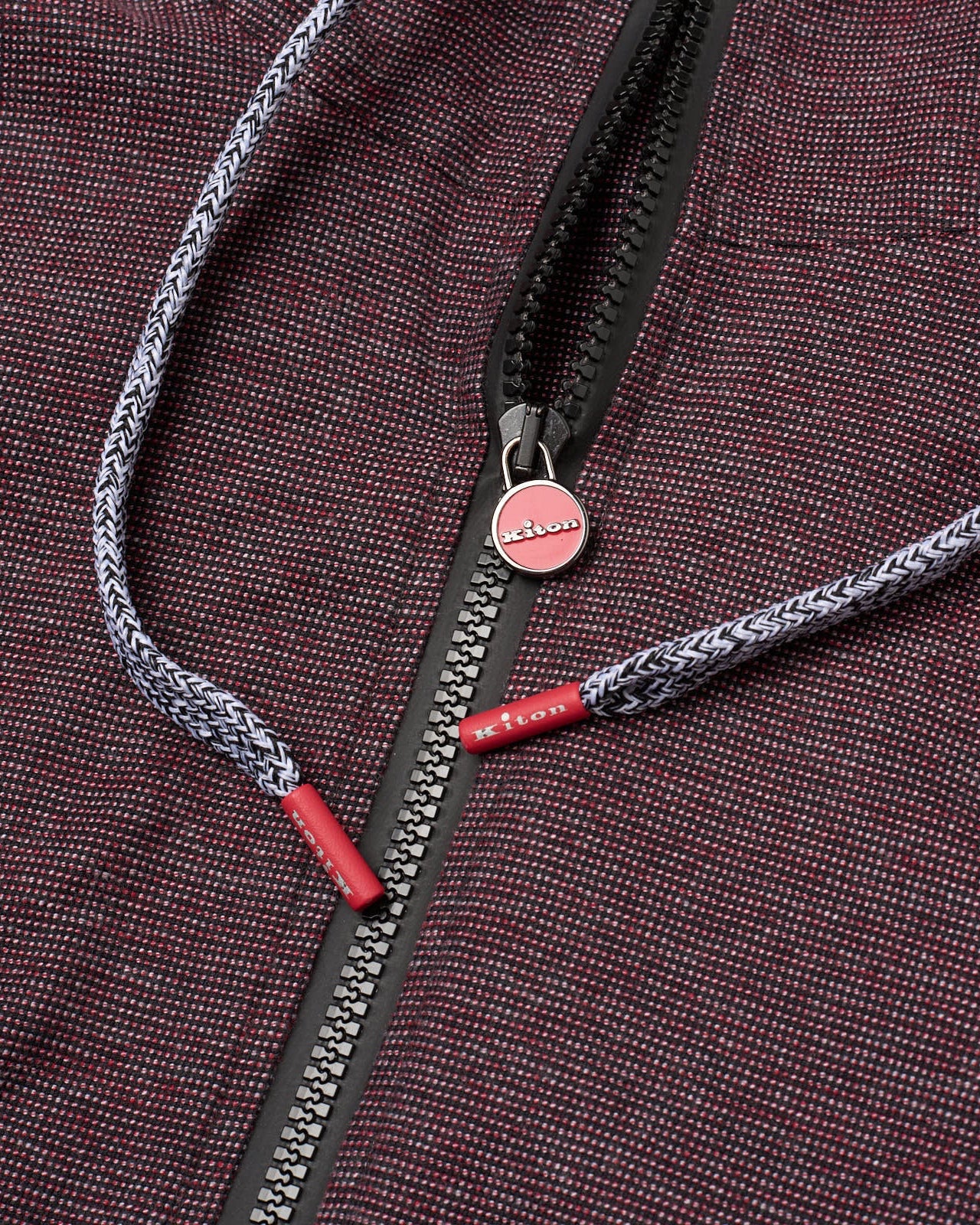 KITON Napoli Maroon Nailhead Cotton Hooded Sweater Hoody EU 46 NEW US 36 S