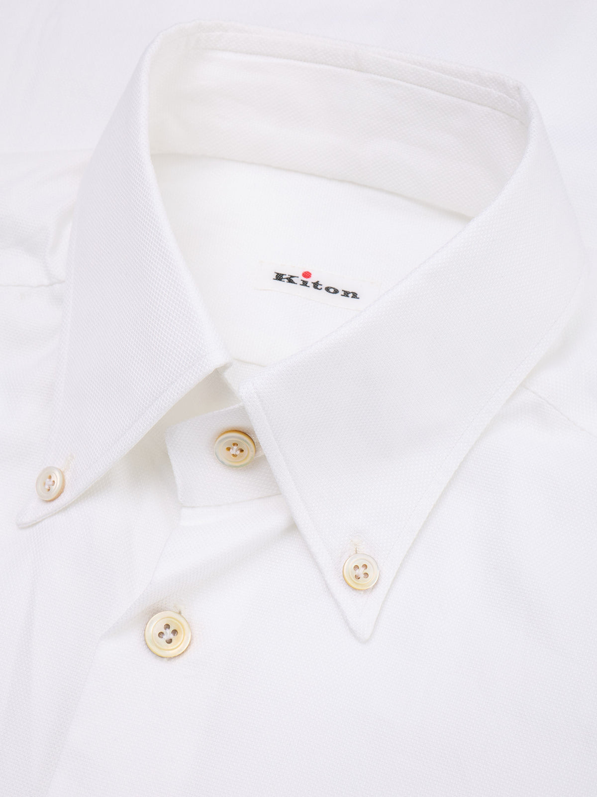 KITON Napoli Handmade White Oxford Cotton Button Down Dress Shirt 15.5 NEW 39