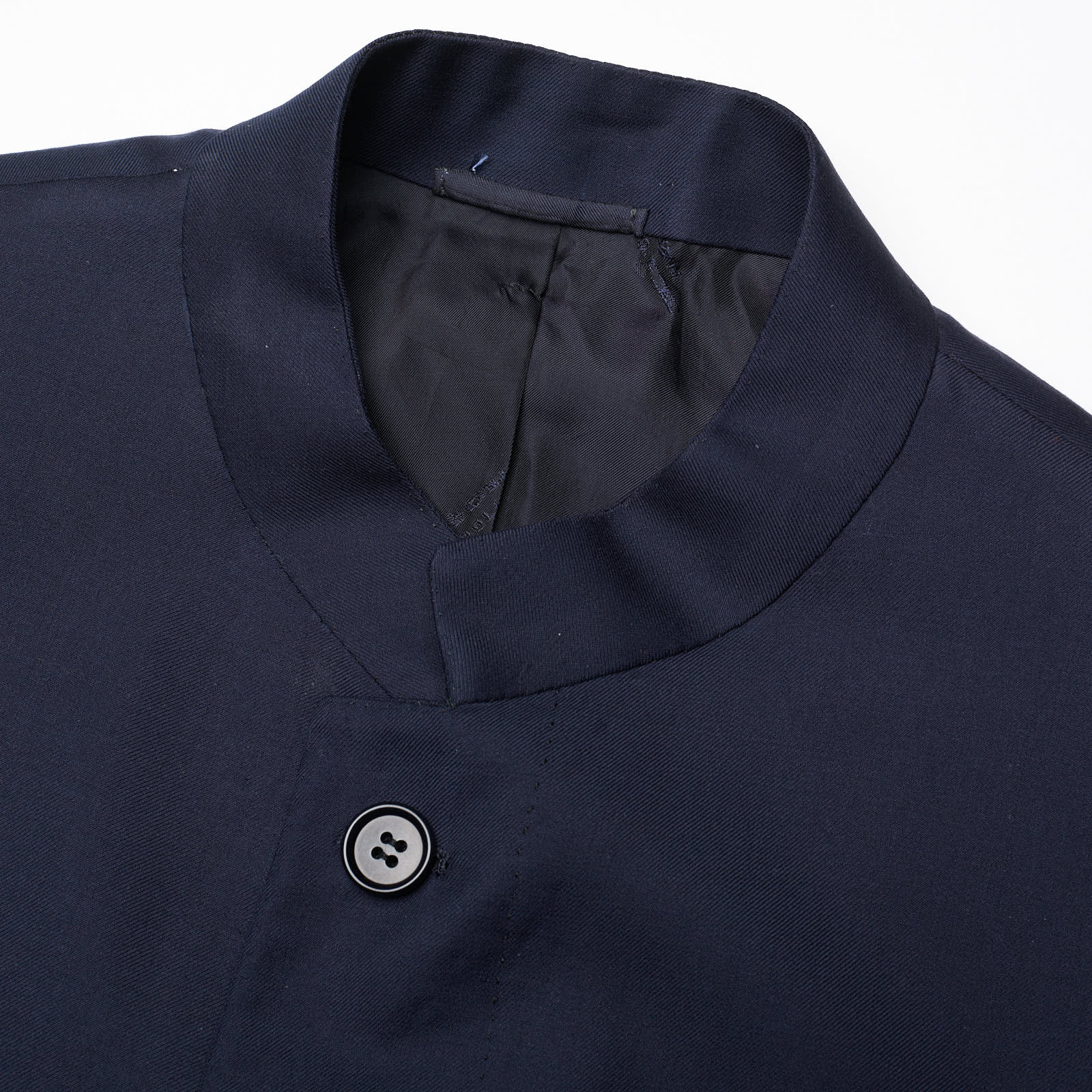 KITON Napoli "Sherwani" Bespoke Blue Stand-up Collar Coat Jacket EU 48 NEW US 38