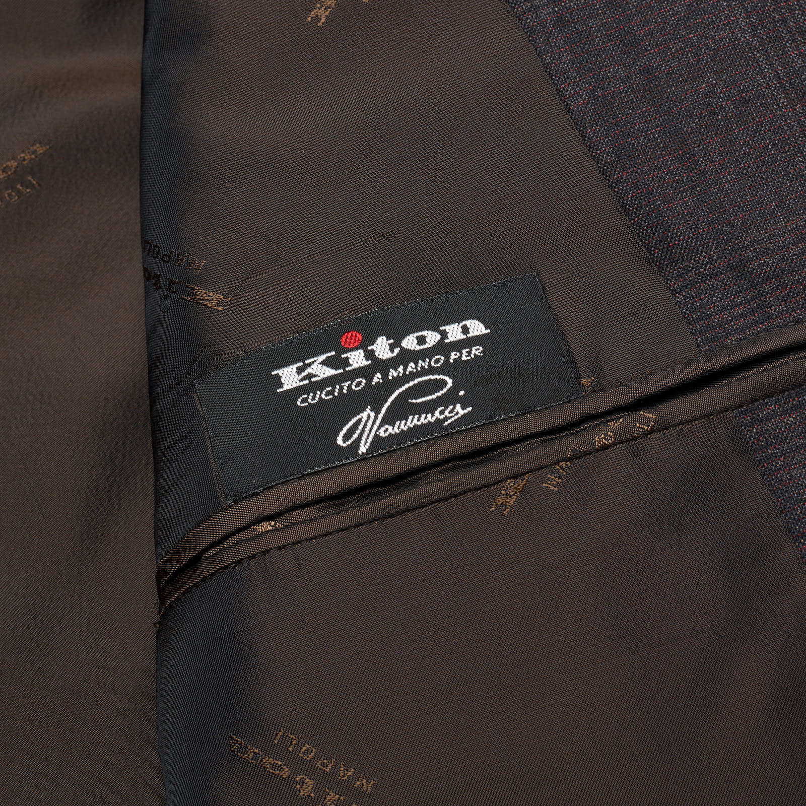 KITON Napoli for VANNUCCI Brown Plaid Wool 14 Micron Jacket EU 48 NEW US 38