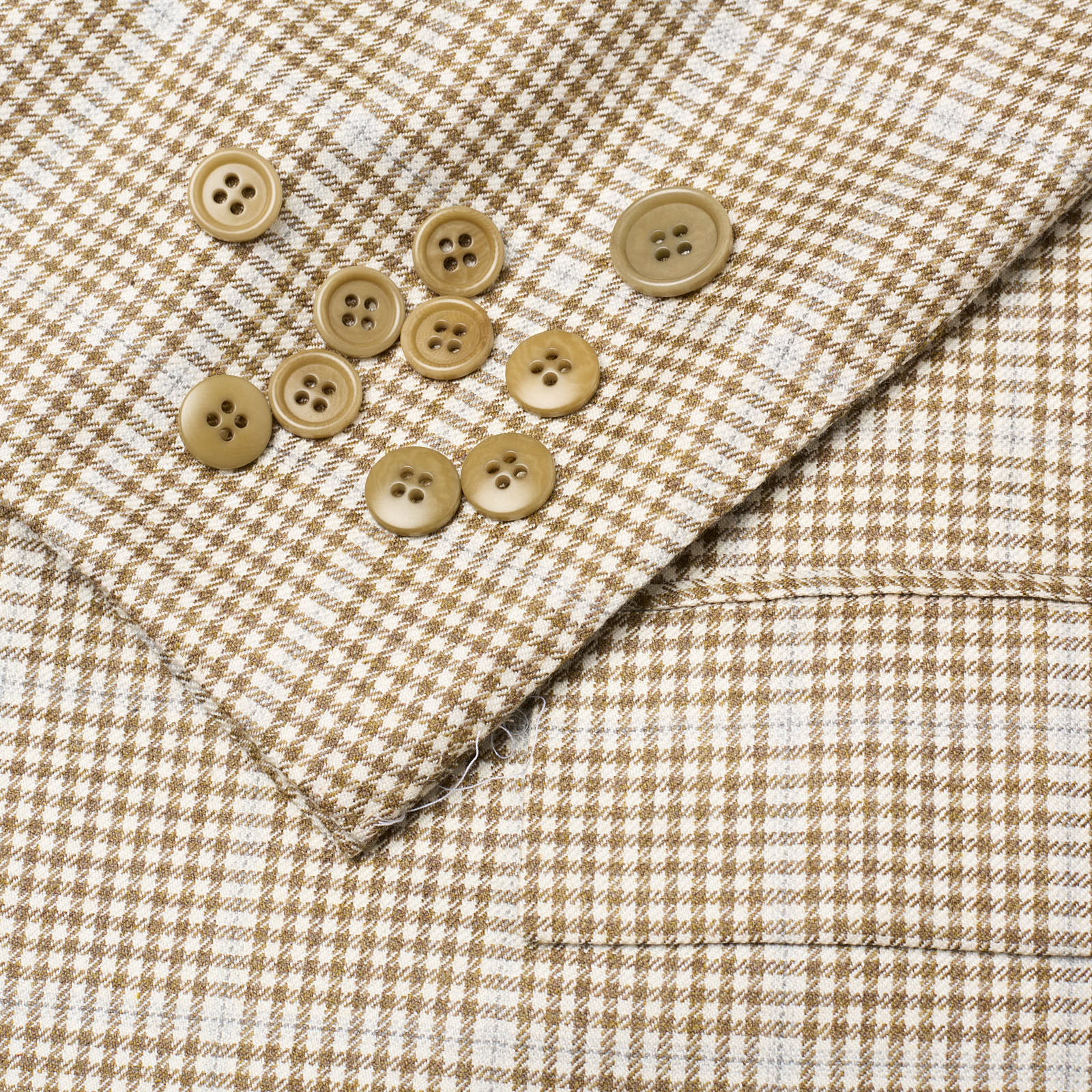 KITON Napoli for VANNUCCI Handmade Beige Plaid Cashmere Jacket EU 50 NEW US 40