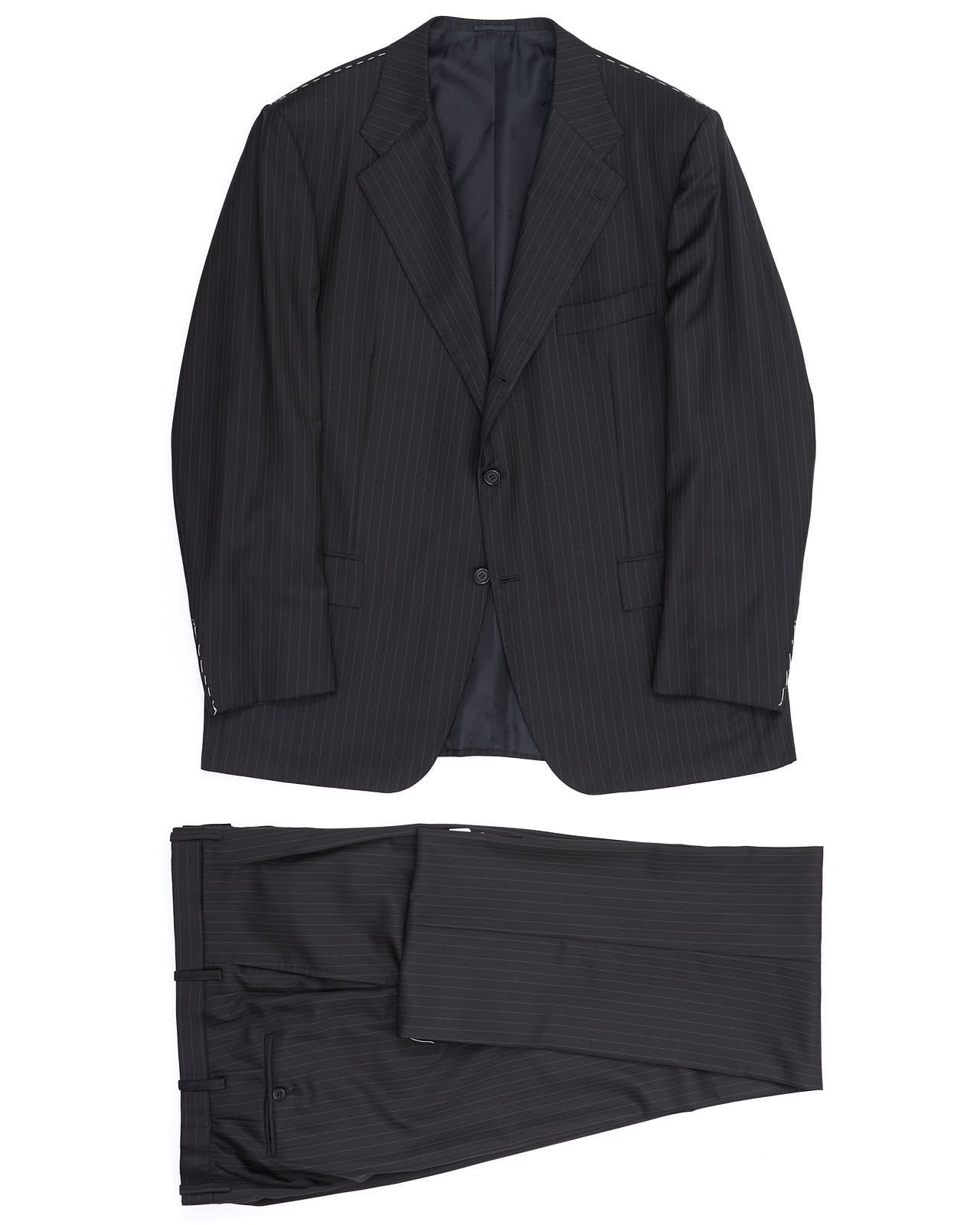 Rare KITON Black Super 220's 12.75 Micron Exclusive Wool Suit EU 60 NEW US 50