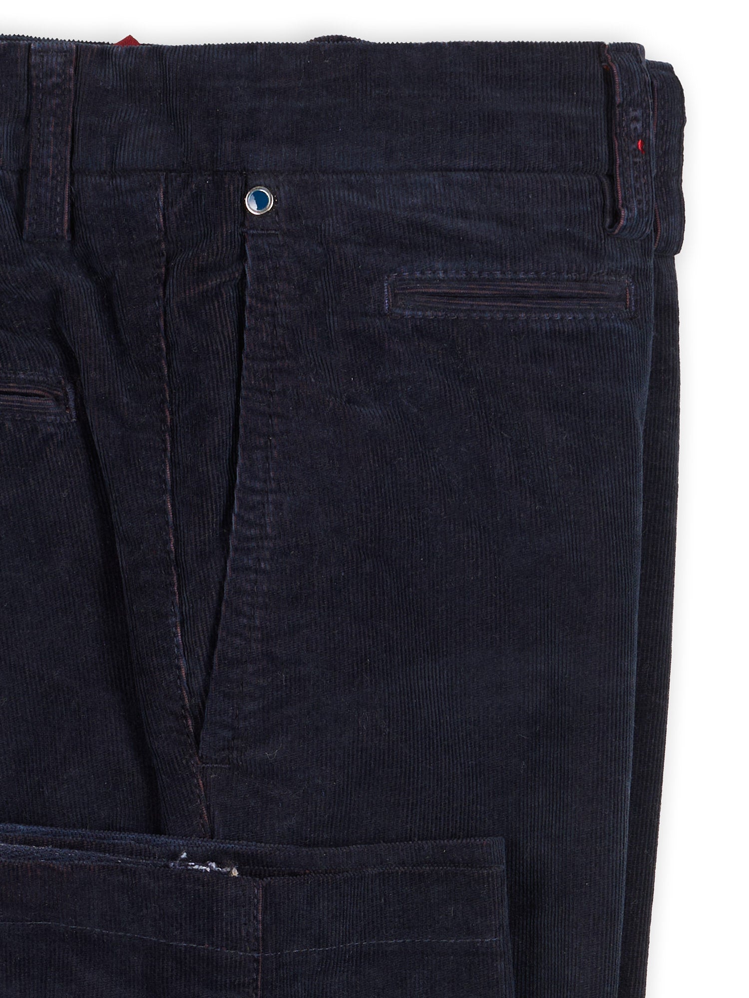 KITON Napoli Navy Blue Corudroy Cotton Slim Fit Chino Pants US 33