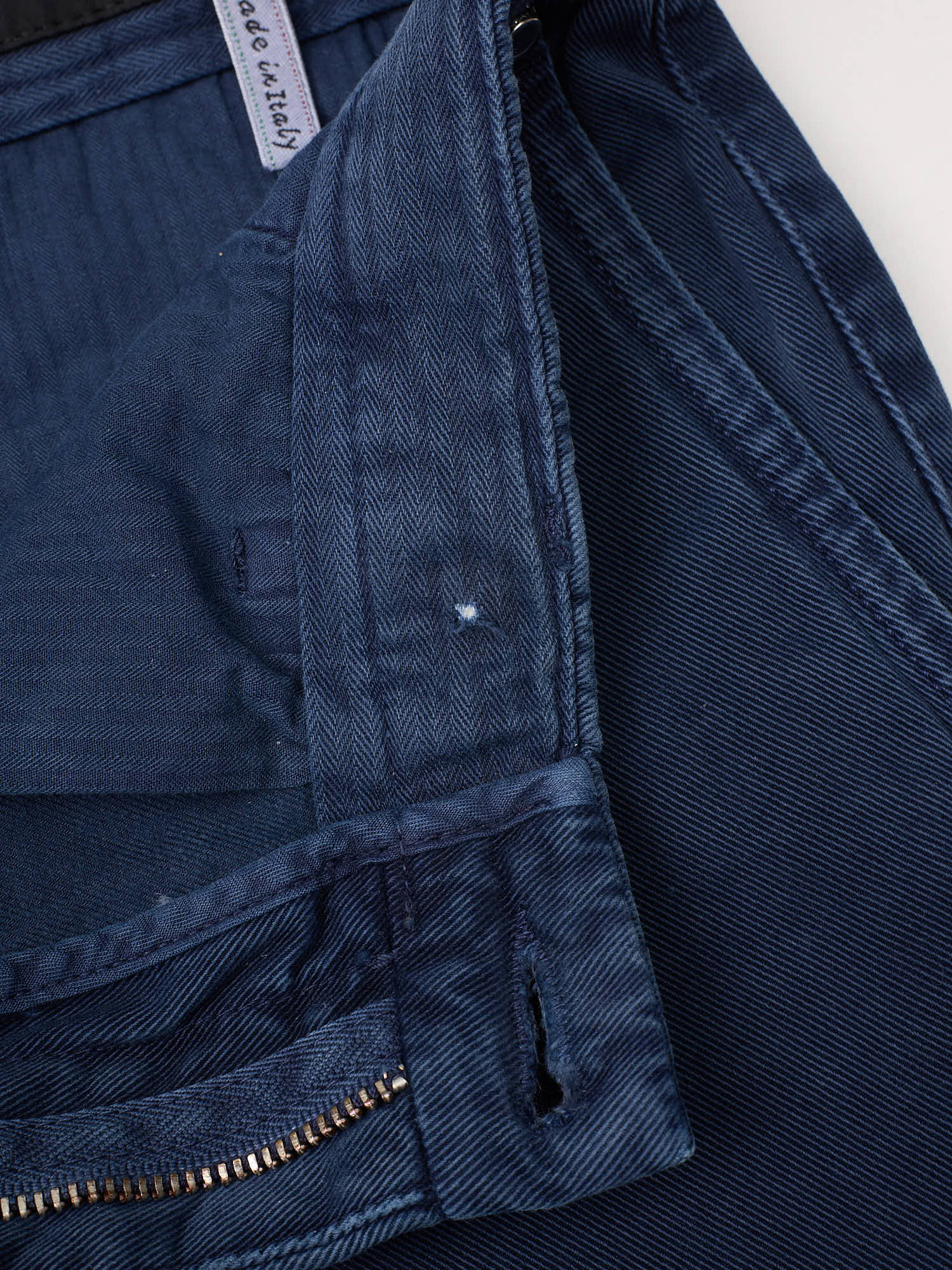 KITON Navy Blue Cotton Slim Fit Chino Pants US 32