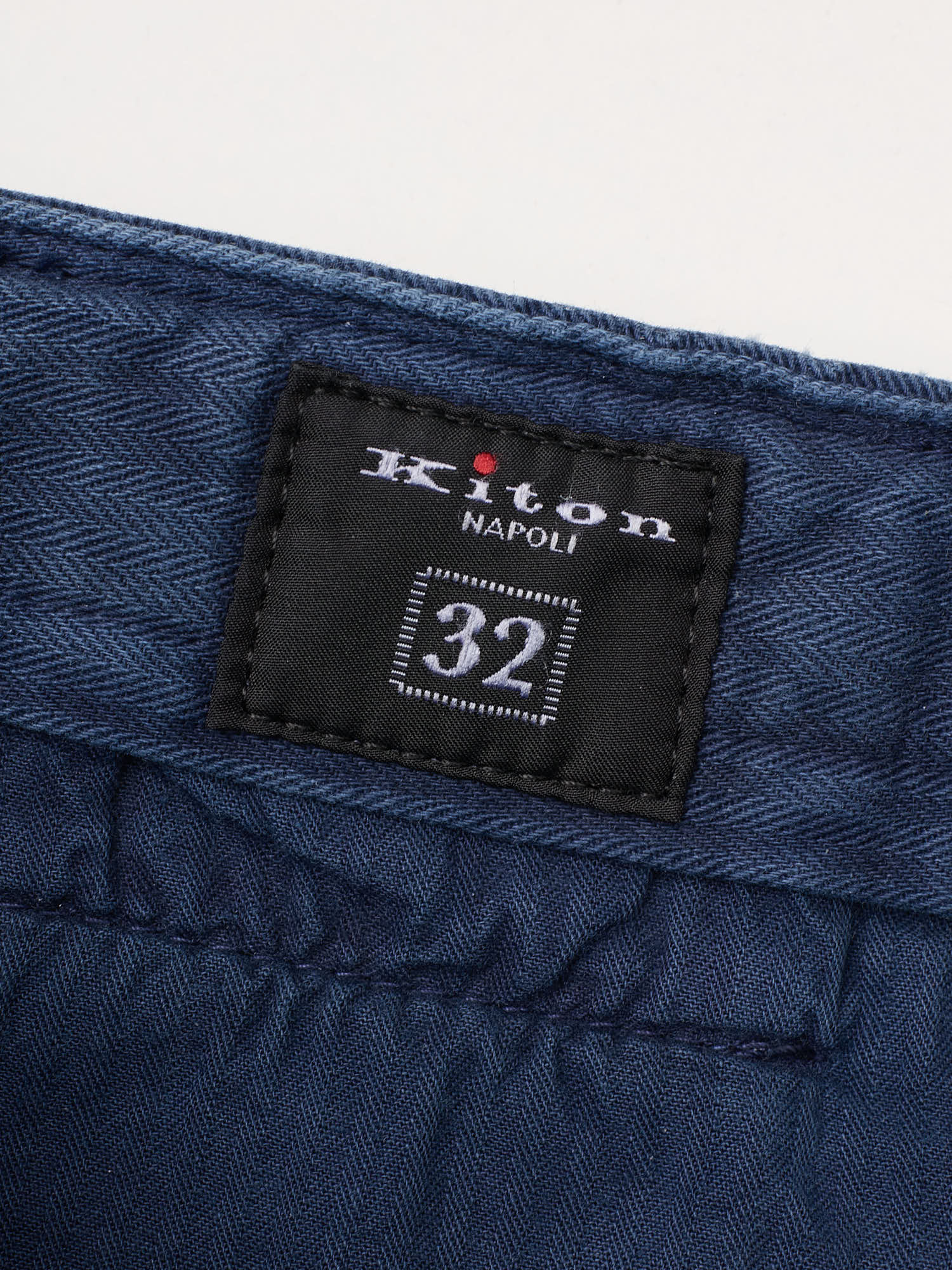 KITON Navy Blue Cotton Slim Fit Chino Pants US 32