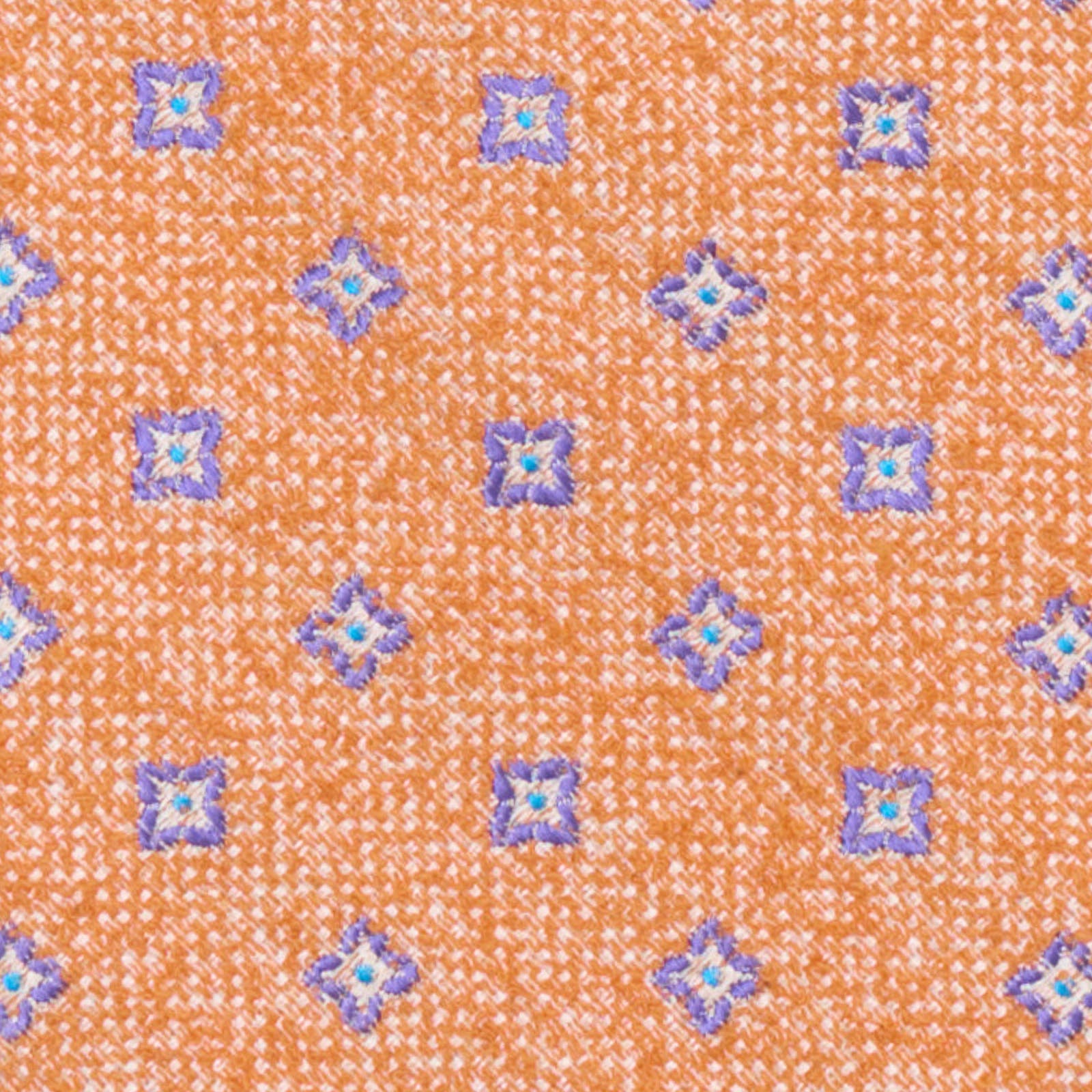KITON Orange-Purple Medallion Seven Fold Cotton-Silk-Nylon Tie NEW