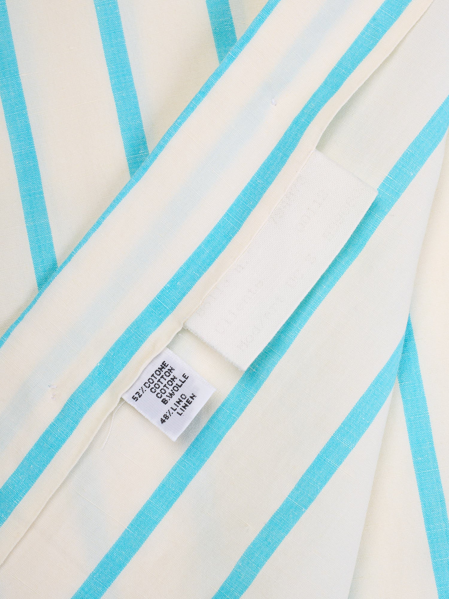 KITON "CIPA 1960" Cotton-Linen Azure Striped Dress Shirt EU 42 US 16.5