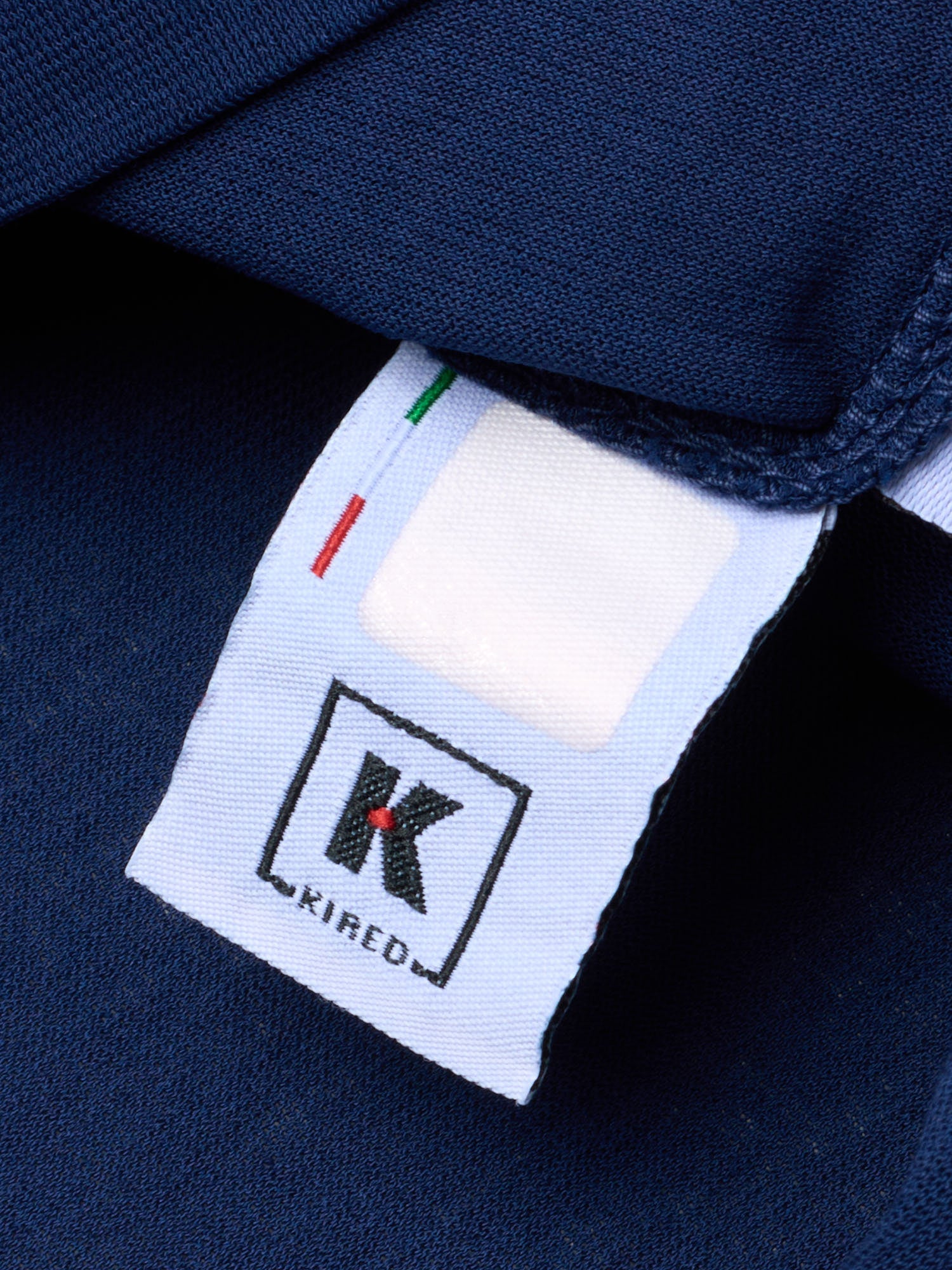 KITON KIRED "Positano" Avio Blue Exclusive Crepe Cotton Long Sleeve Shirt