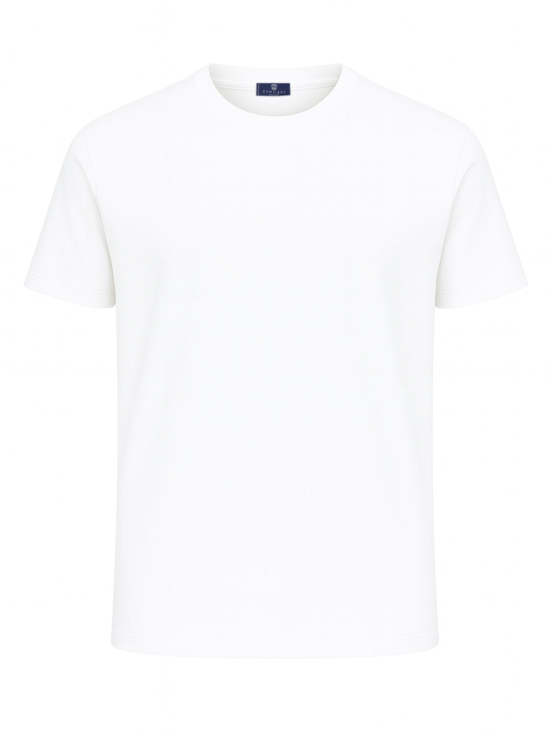 KITON KIRED for Tincati Milano White Exclusive Crepe Cotton Short Sleeve T-Shirt