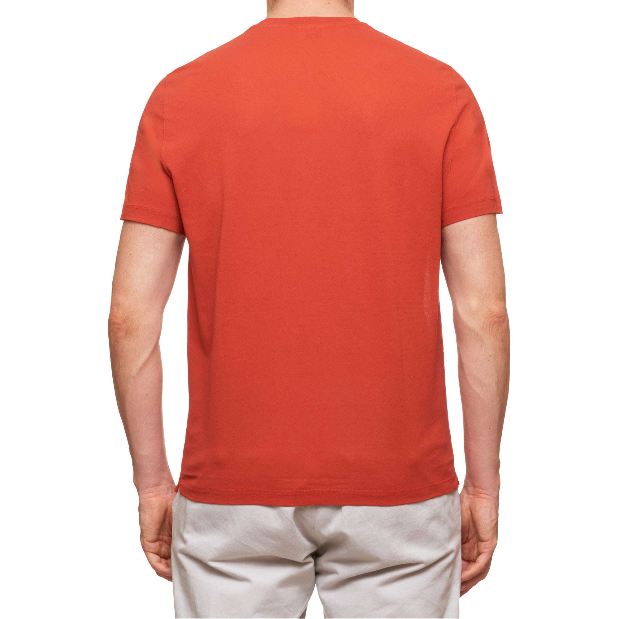 Kiton KIRED "Baciomc" Brick Red Exclusive Crepe Cotton Short Sleeve T-Shirt Slim 2023 KIRED