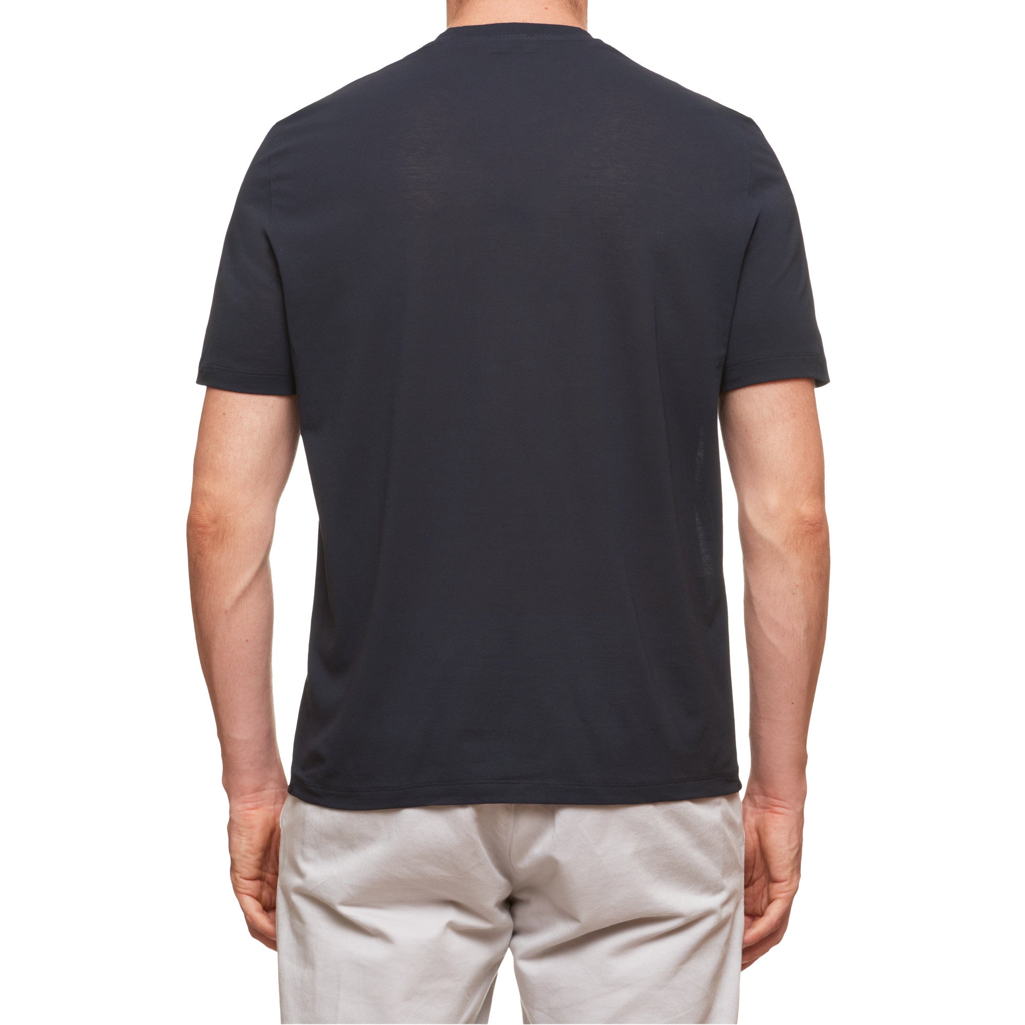 Kiton KIRED "Baciomc" Millennium Blue Exclusive Crepe Cotton Short Sleeve T-Shirt 2023 KIRED