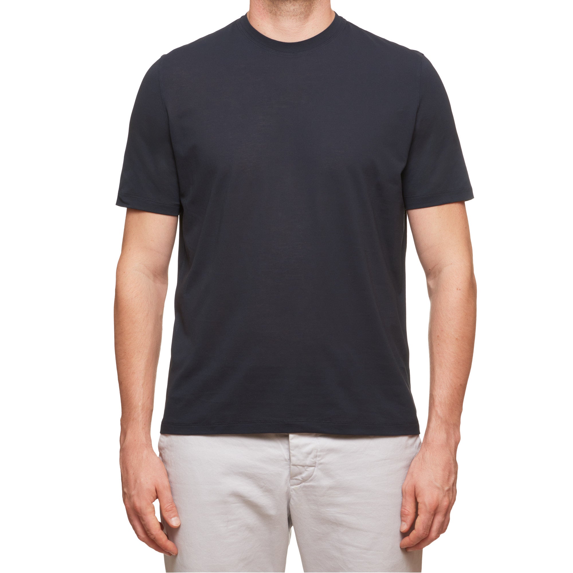 Kiton KIRED "Baciomc" Millennium Blue Exclusive Crepe Cotton Short Sleeve T-Shirt 2023 KIRED
