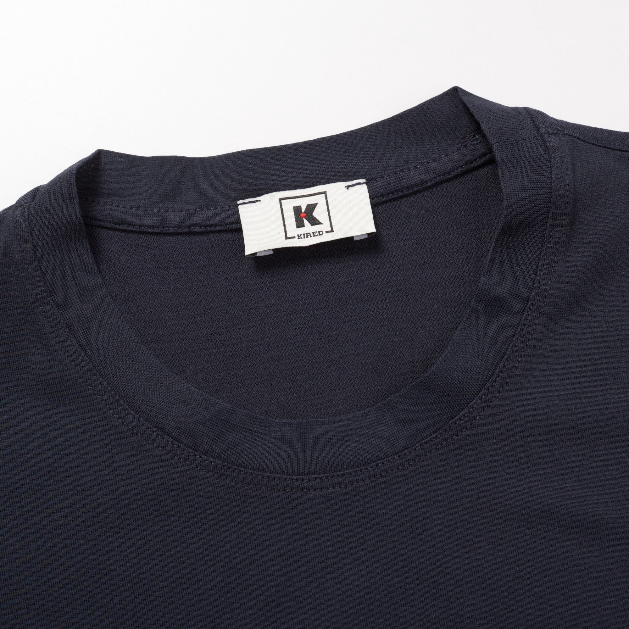 Kiton KIRED "Baciomc" Millennium Blue Exclusive Crepe Cotton Short Sleeve T-Shirt 2023 KIRED