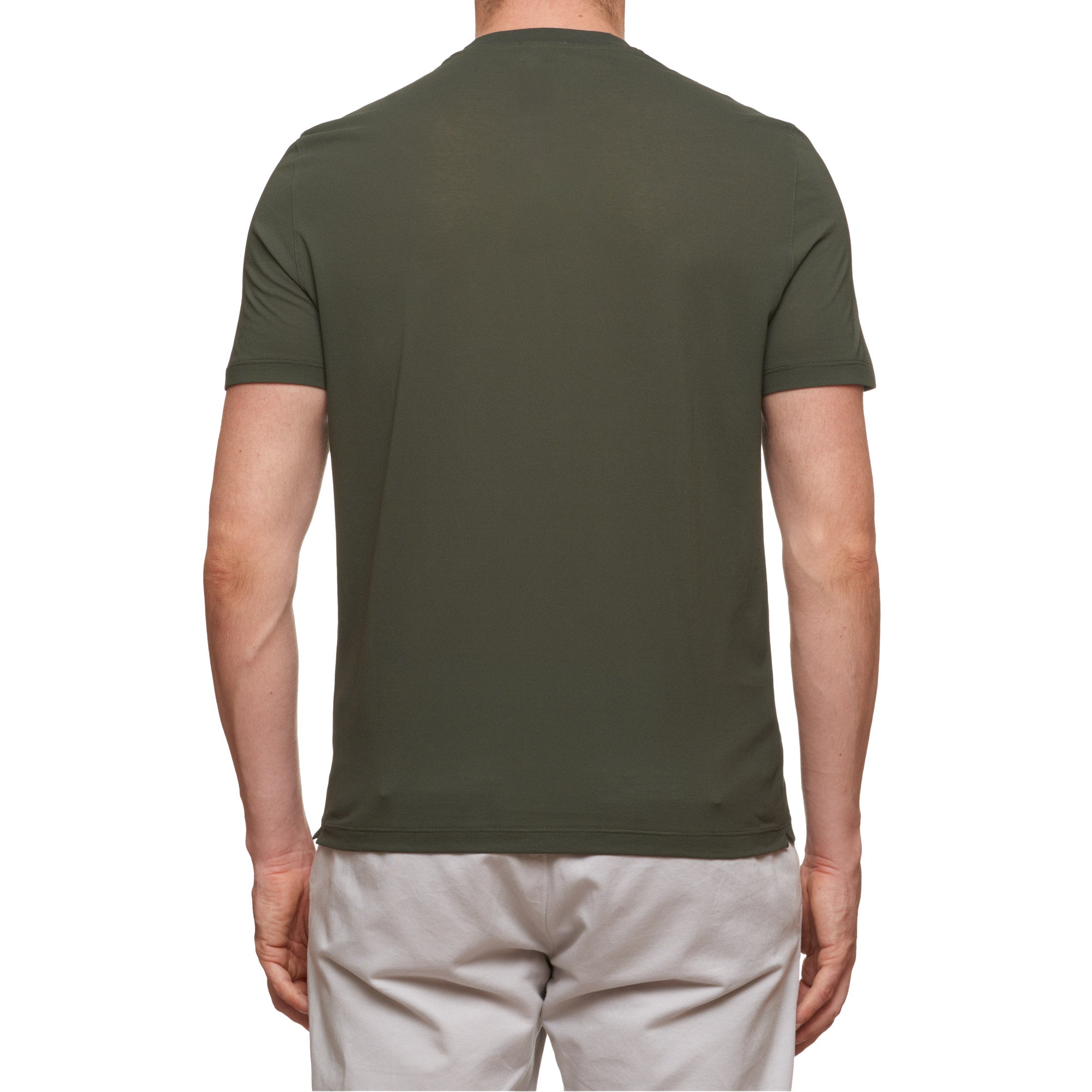 Kiton KIRED "Baciomc" Green Exclusive Crepe Cotton Short Sleeve T-Shirt Slim 2023 KIRED