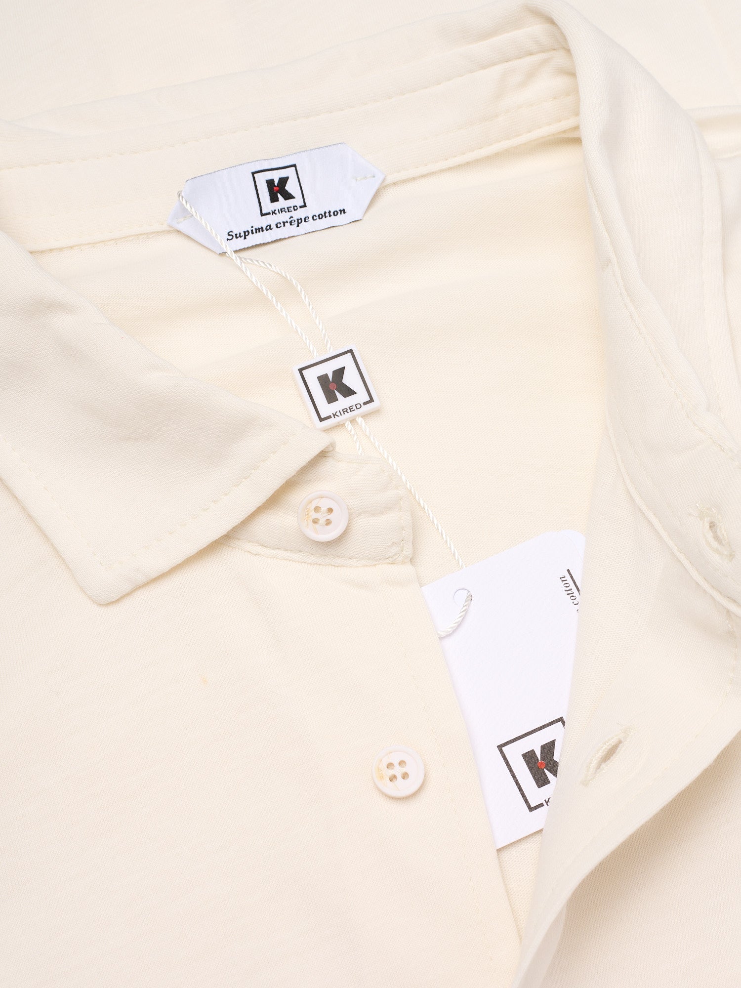 KITON KIRED "Capri" Creme Cotton Long Sleeve Shirt