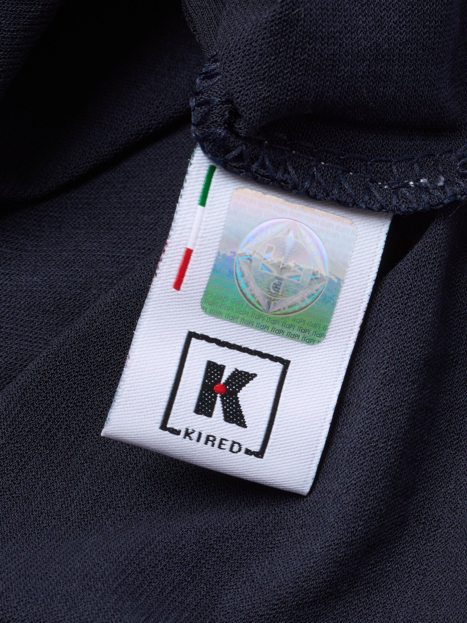 KITON KIRED "Capri" Navy Blue Crepe Cotton Long Sleeve Shirt