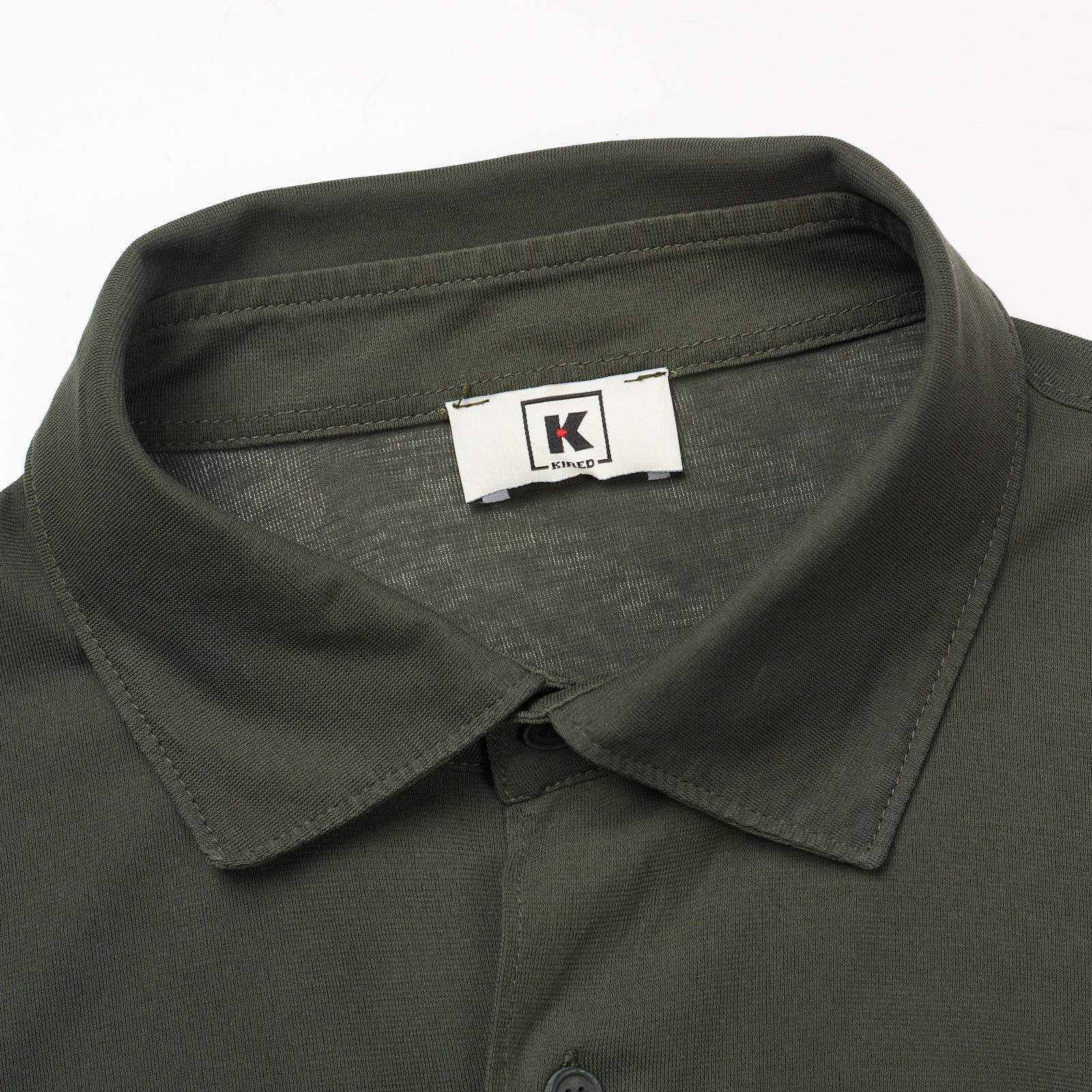 Kiton KIRED "Capriml" Green Cotton Long Sleeve Polo Shirt EU 52 NEW US L Slim