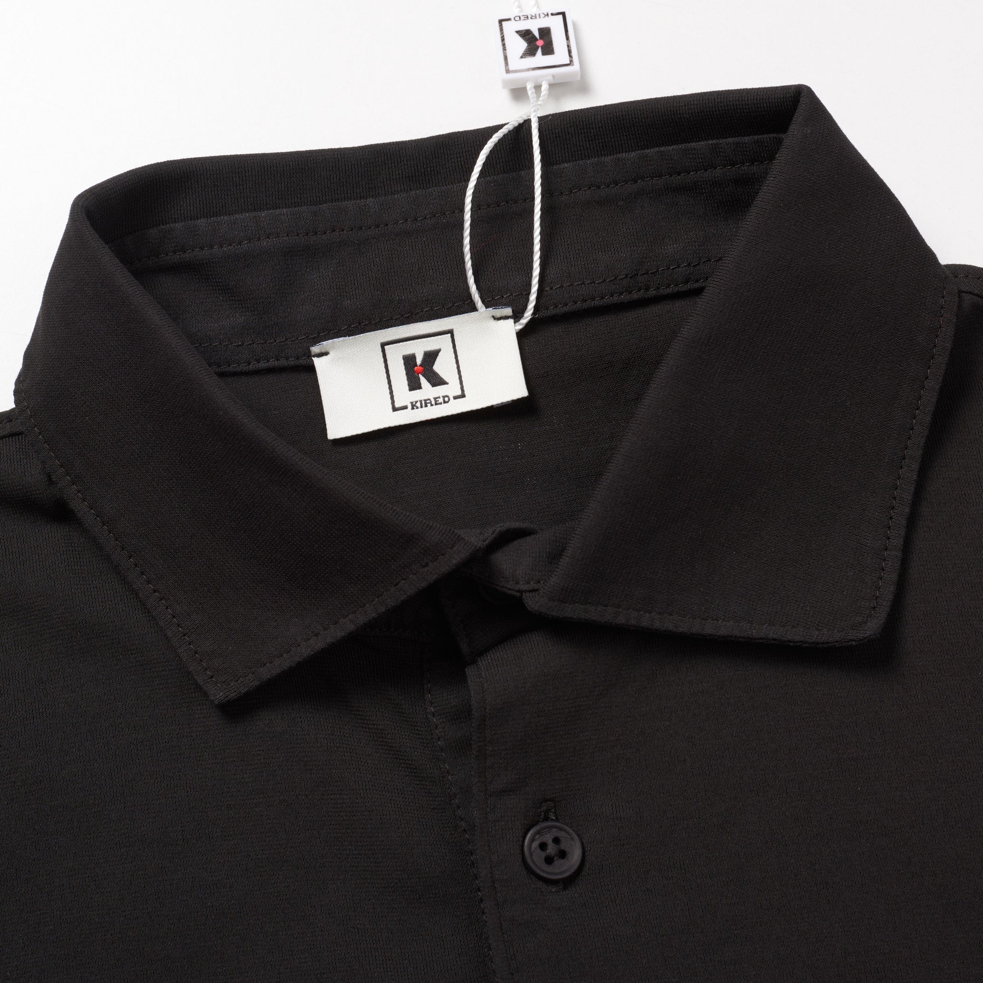 Kiton KIRED "Positano" Black Exclusive Crepe Cotton Short Sleeve Polo Shirt 2023 KIRED