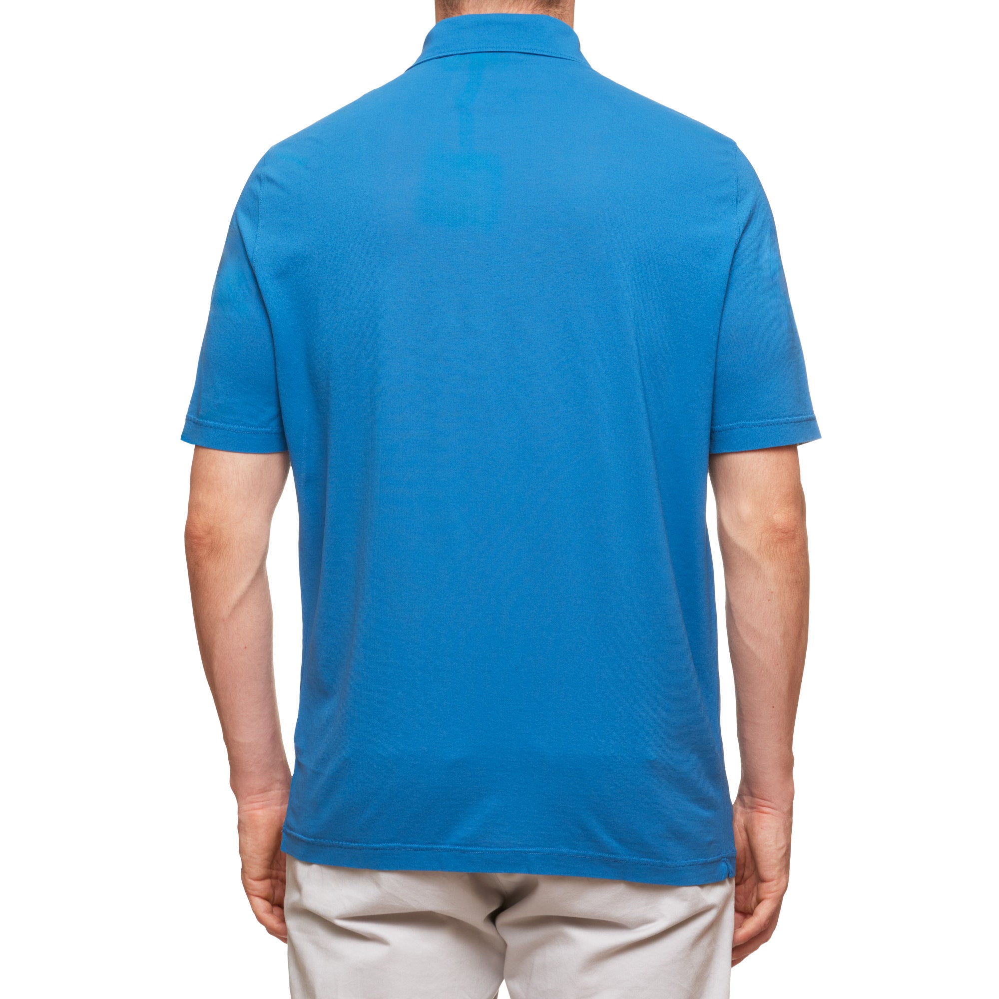 Kiton KIRED "Positano" Blue Exclusive Crepe Cotton Short Sleeve Polo Shirt 2023 KIRED