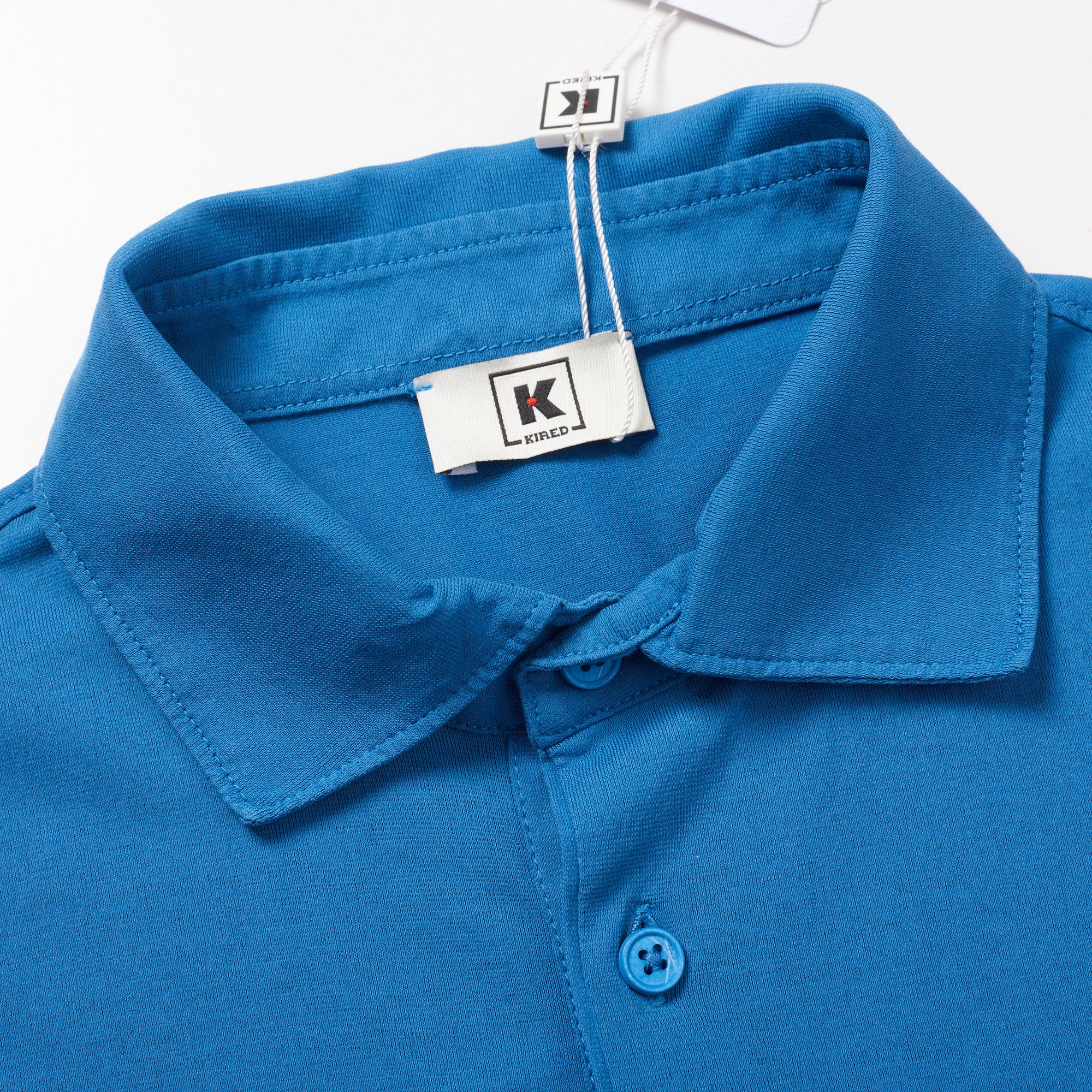 Kiton KIRED "Positano" Blue Exclusive Crepe Cotton Short Sleeve Polo Shirt 2023 KIRED