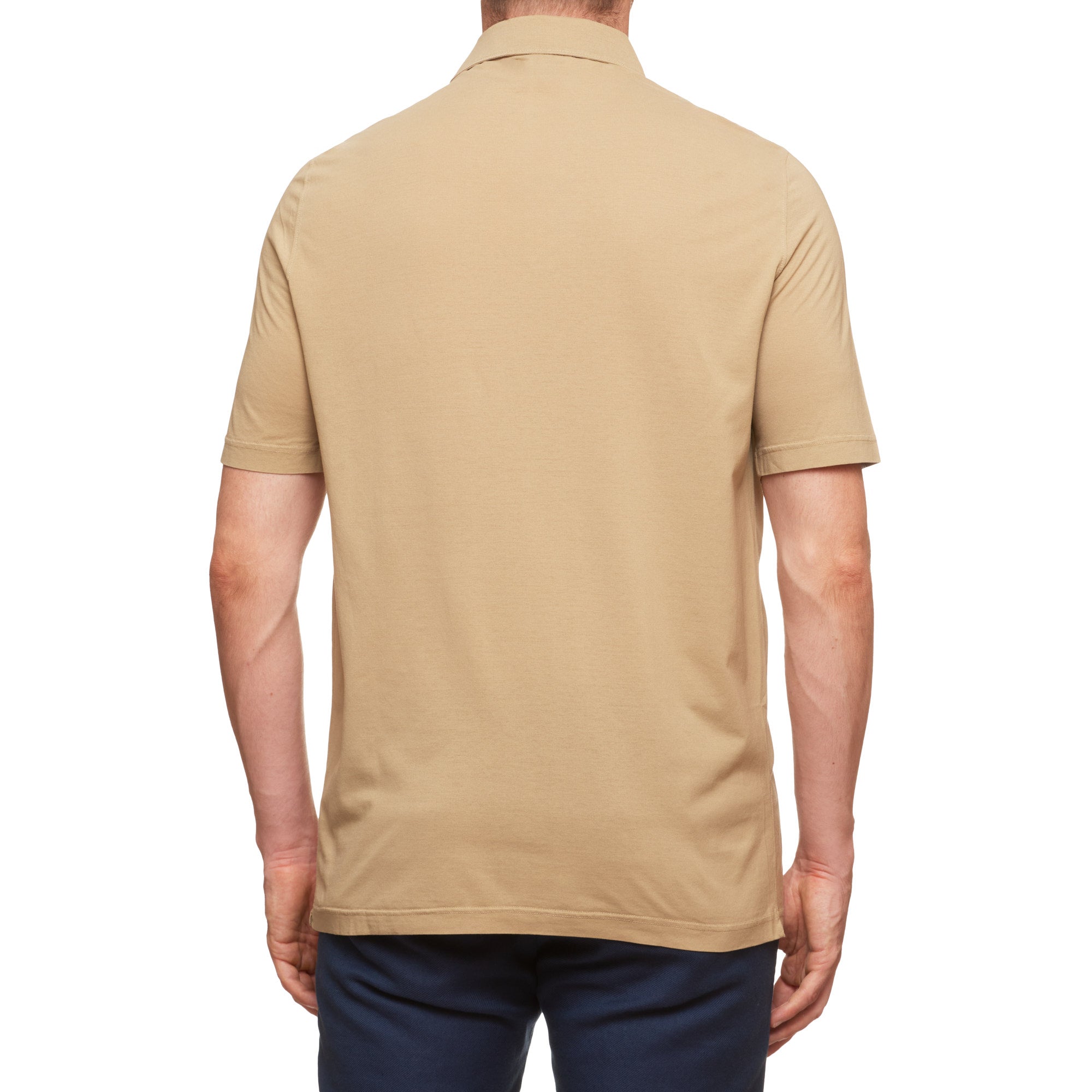 Kiton KIRED "Positano" Tan Exclusive Crepe Cotton Short Sleeve Polo Shirt 2023 KIRED