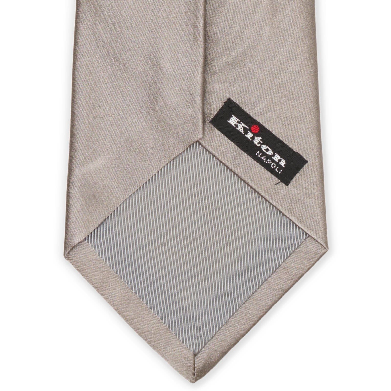 Kiton Light Gray Seven Fold Silk Tie NEW