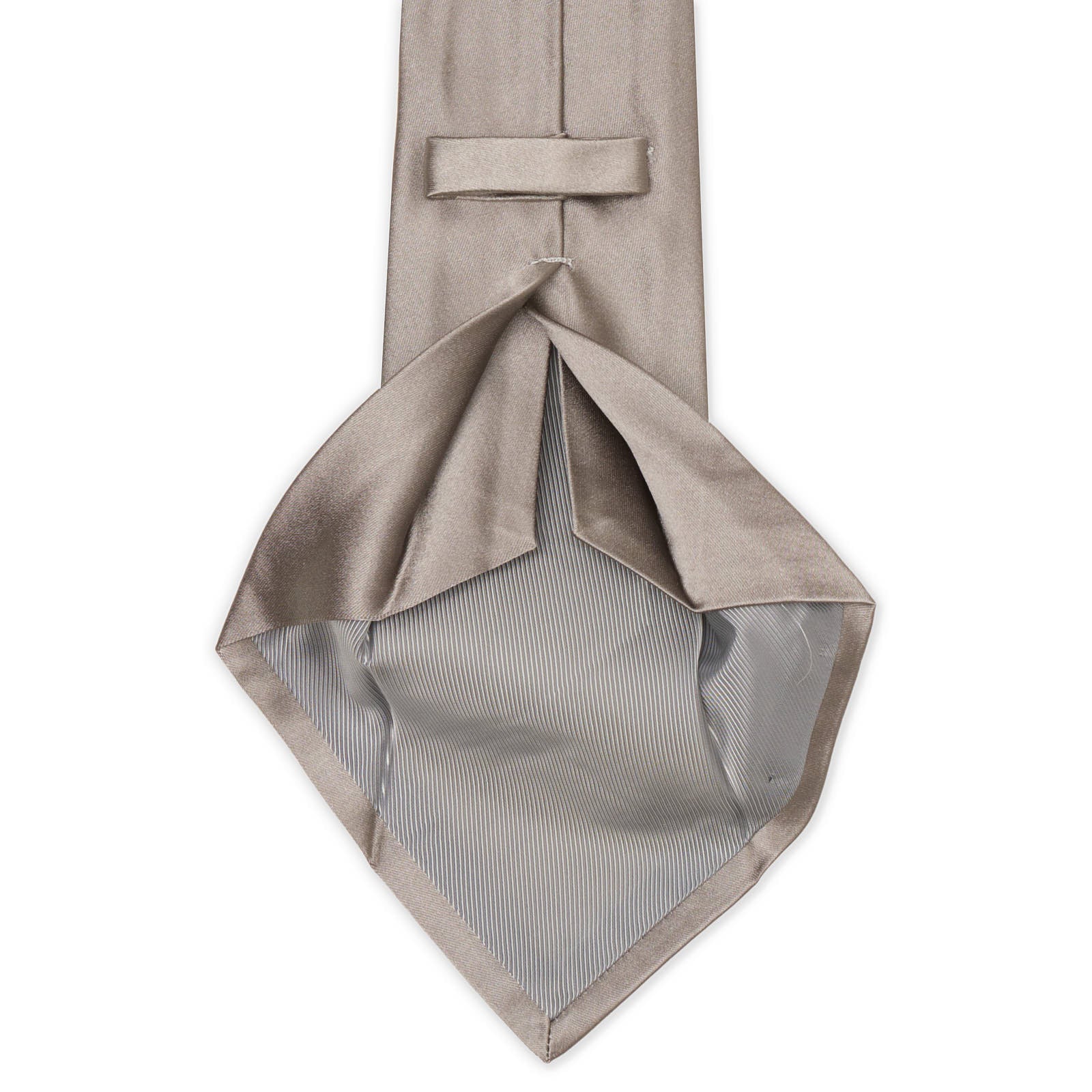 Kiton Light Gray Seven Fold Silk Tie NEW