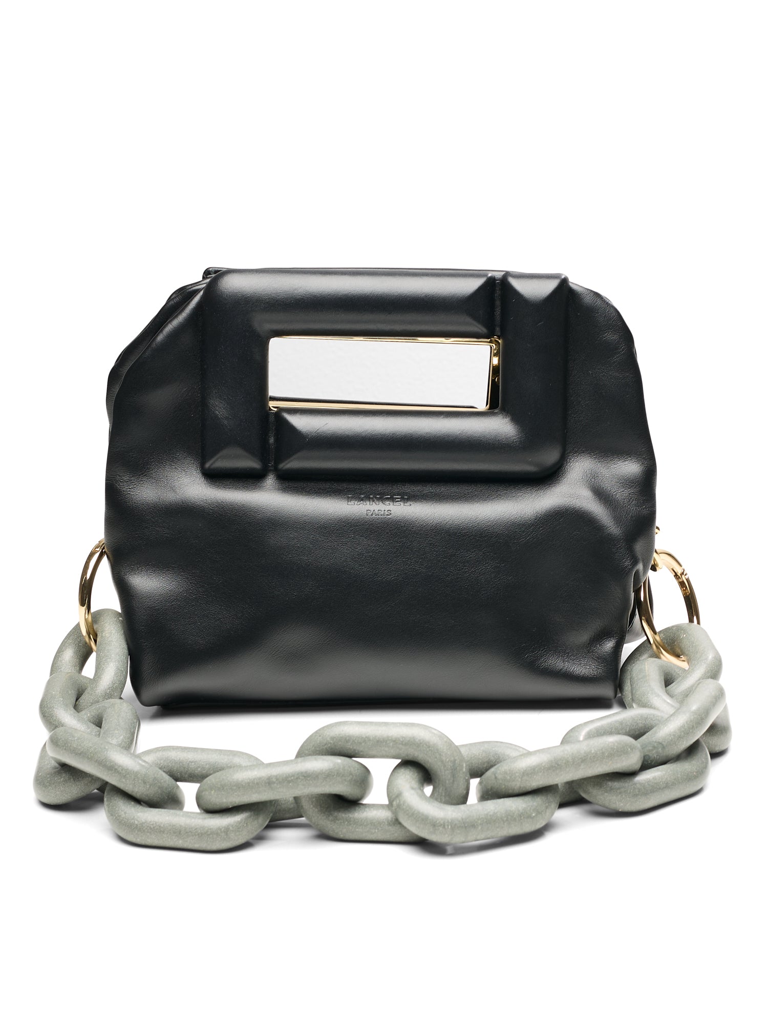 LANCEL PARIS Black "Cocoon" Leather Handbag Mini