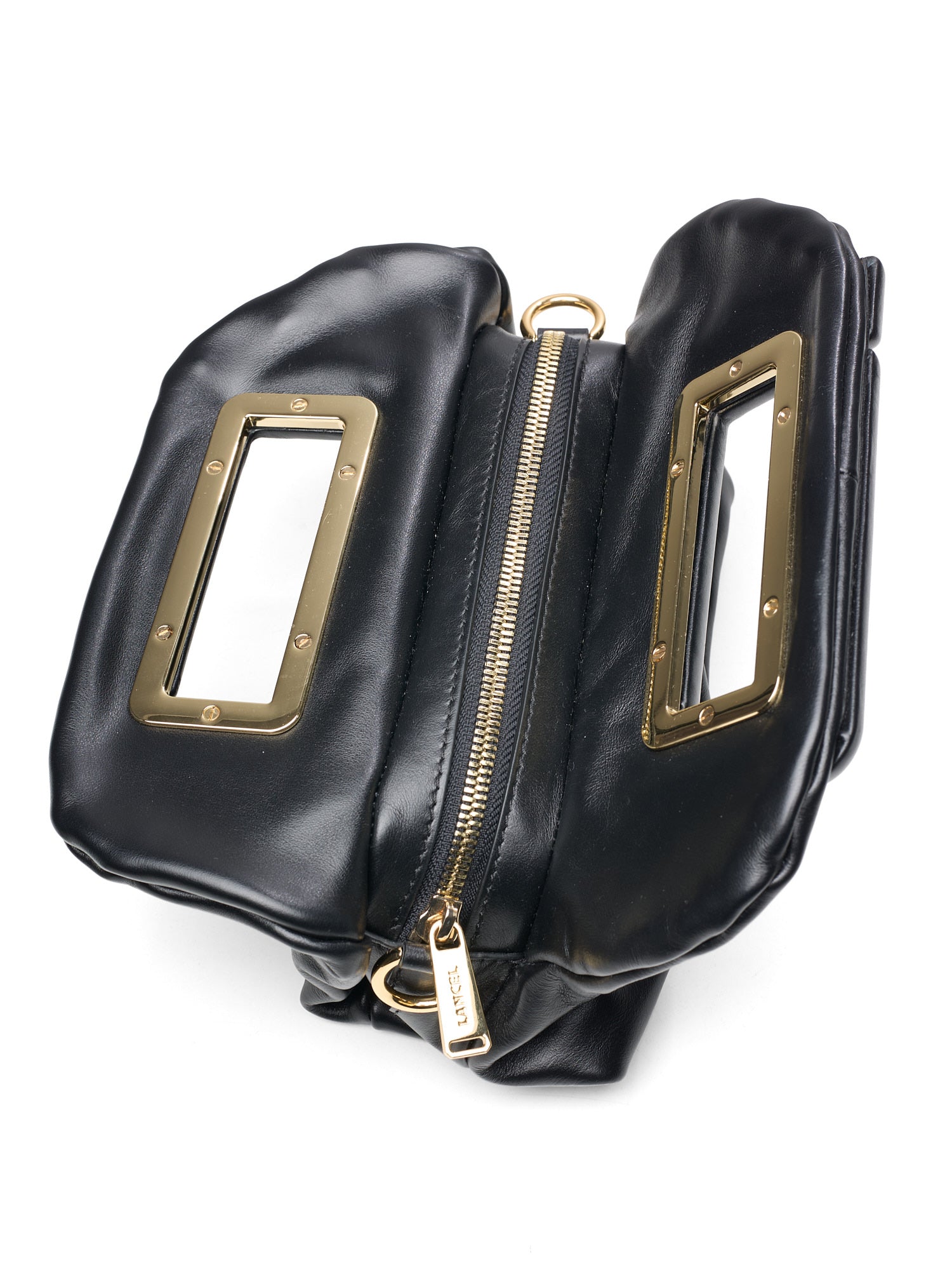 LANCEL PARIS Black "Cocoon" Leather Handbag Mini
