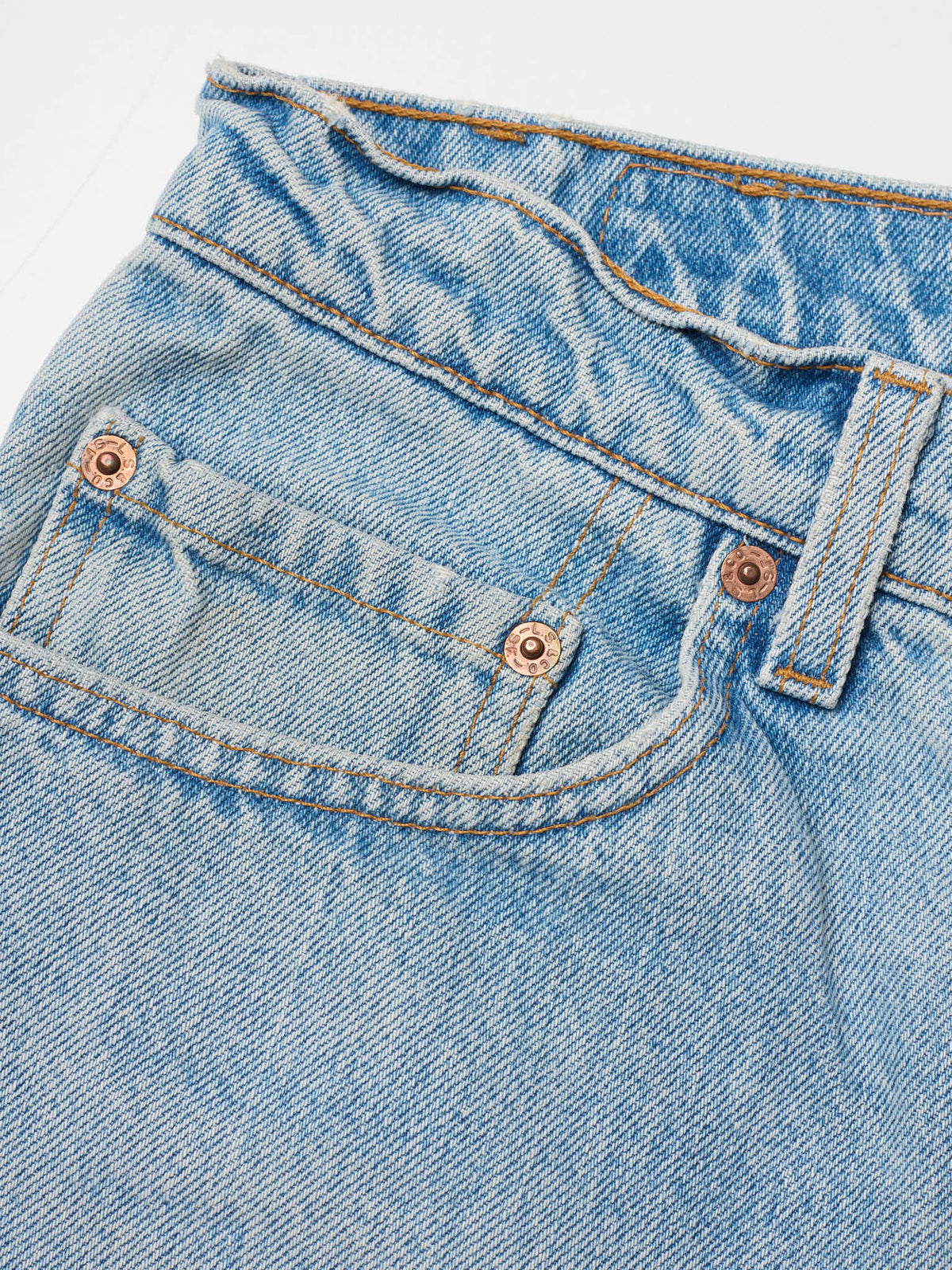 LEVI'S 505 Made in USA Faded Blue Cotton Jeans