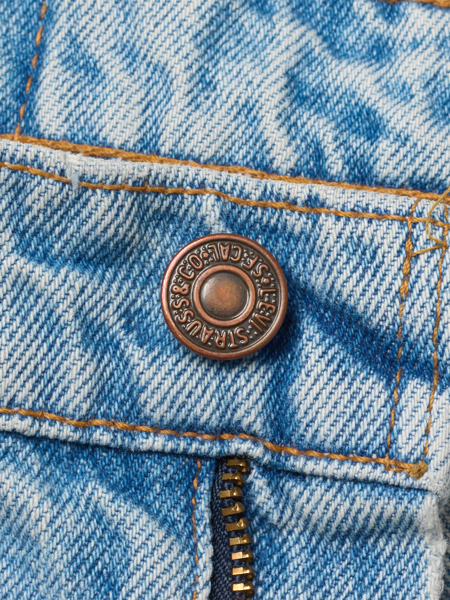LEVI'S 505 Made in USA Faded Blue Cotton Jeans