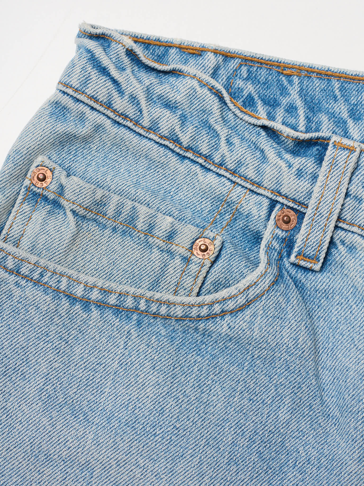 LEVI'S 505 Made in USA Faded Blue Cotton Jeans
