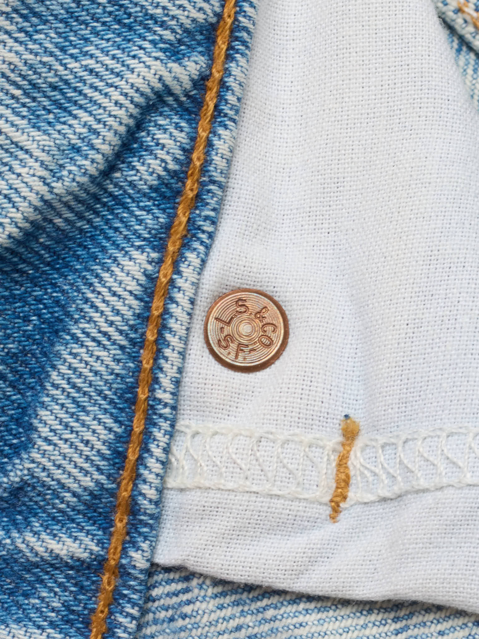 LEVI'S 505 Made in USA Faded Blue Cotton Jeans